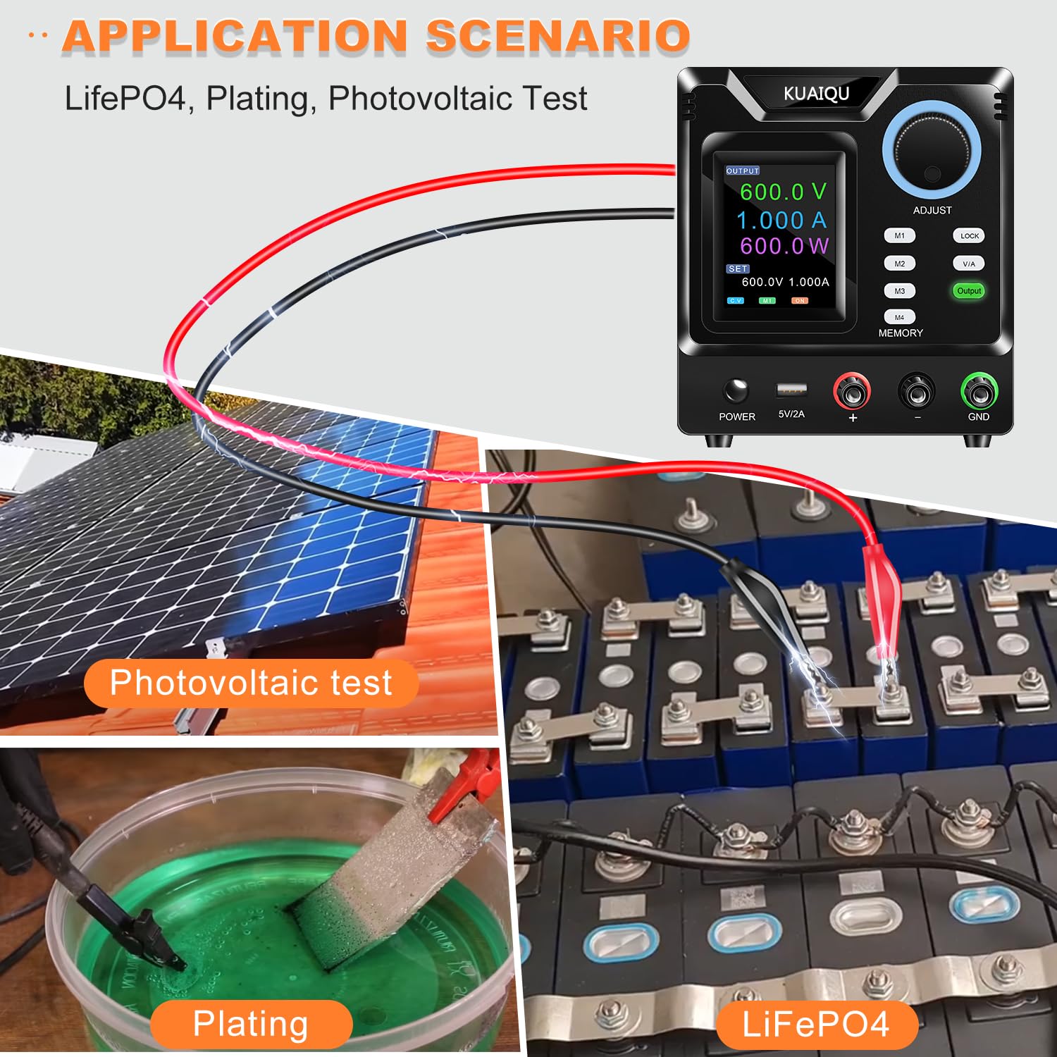 Labornetzteil 600V 1A Hochspannungs-Labornetzgerät Regelbar Netzgerät Programmierbares mit Speicher/Ausgang/Sperre/Encoderknopf, Labor Netzteil für Wechselrichter/Photovoltaik-Tests/Solartests