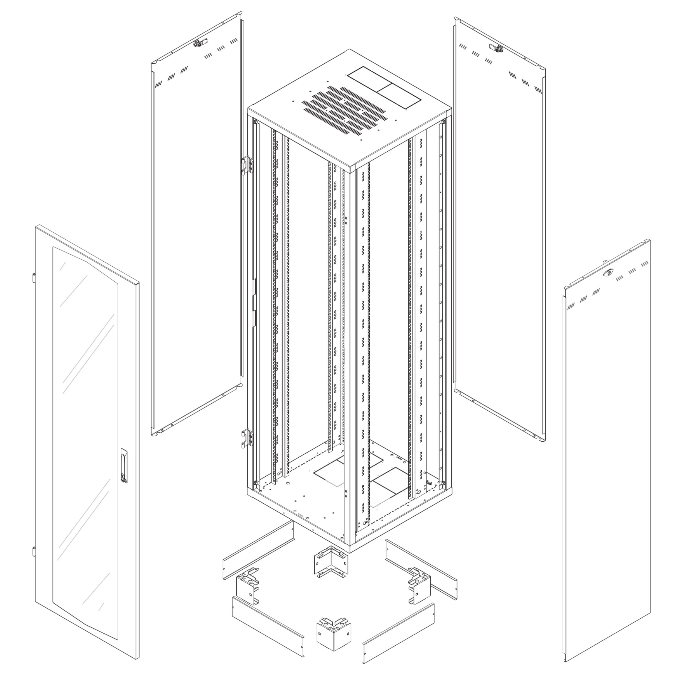 Intellinet 161071 Armadio Rack NextGen 19" 600x600 42U Nero Nero