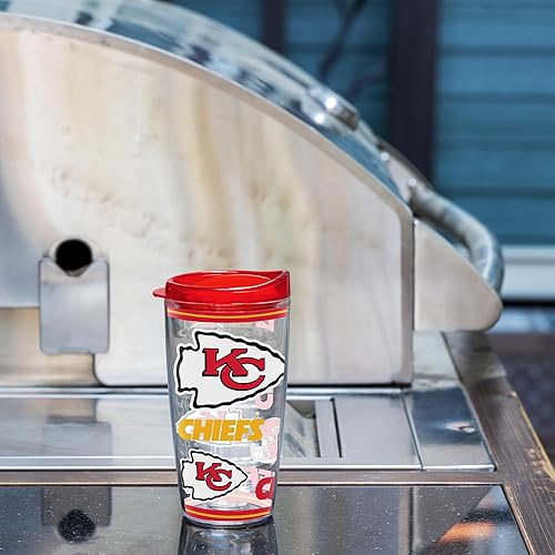 Miniatura 6 de Rico Industries Vaso de fútbol americano de Kansas City Chiefs de la NFL de 16 onzas, con aislamiento de doble pared, mantiene las bebidas frías y