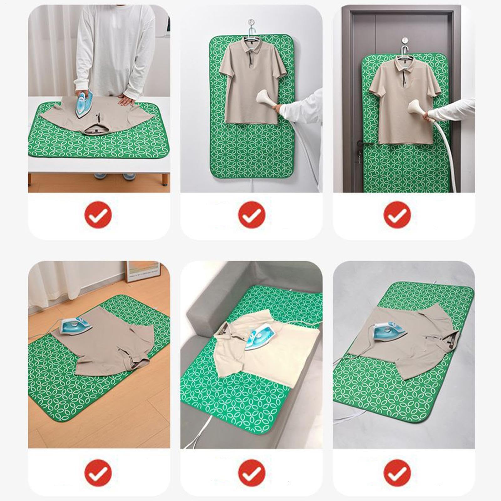 Tavolo da Stiro Portatile - Resistente al Calore e Spesso | Tavolo da Stiro con Tappetino | Per La Casa il Bagno la Lavanderia i Viaggi e il Fai da Te