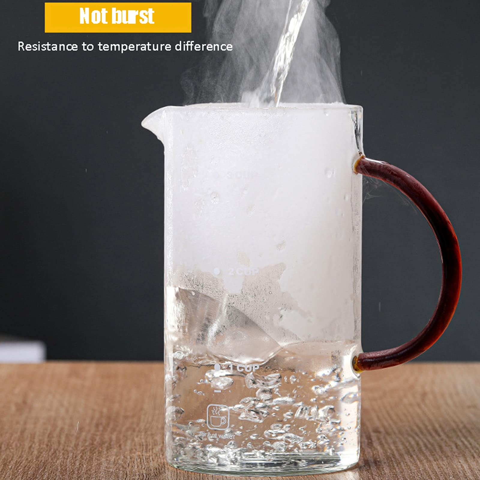 Zaparzacz do kawy French Press - Praska do kawy - Szklany zaparzacz do kawy Cold Brew - 3-warstwowy system filtracji dla dobrej kawy w domu i biurze, mahoń, 800 ml