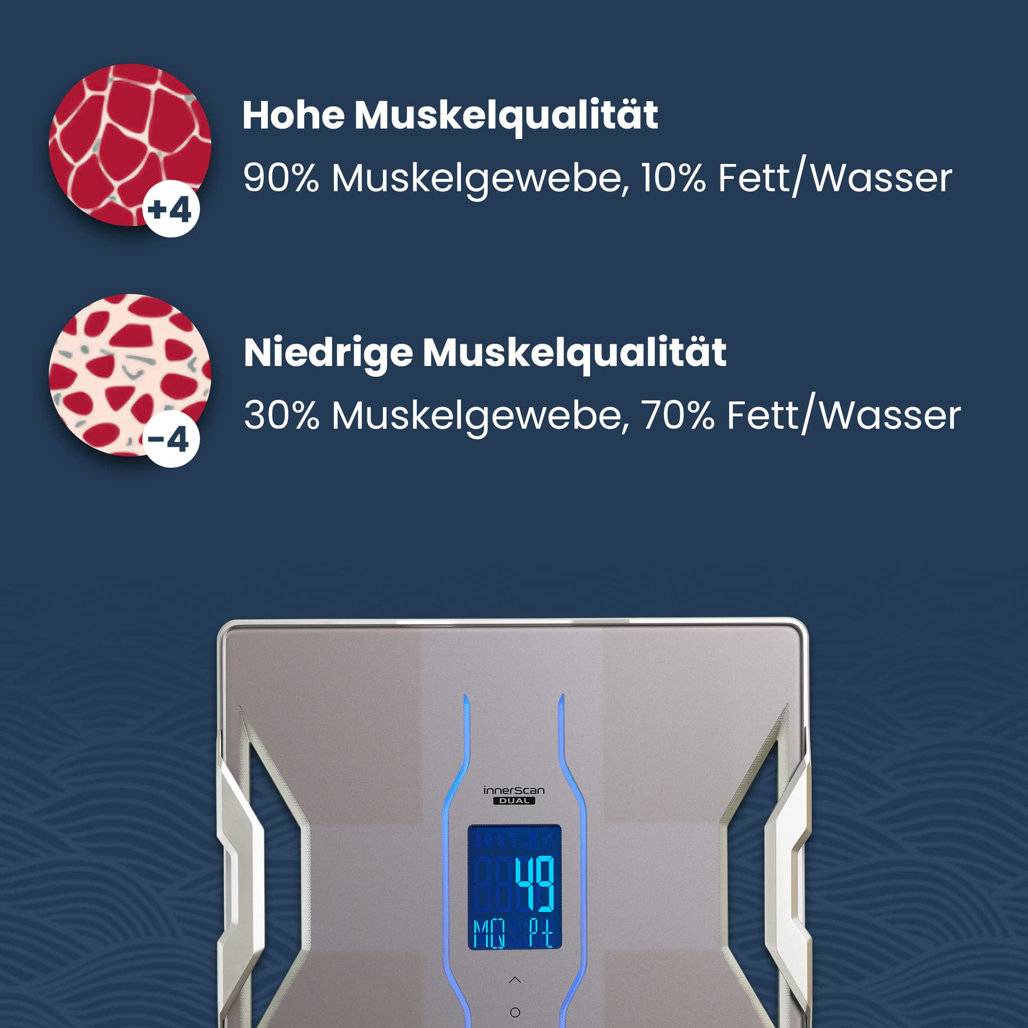 Tanita RD-953 Körperanalysewaage Platin | Personenwaage digital mit Bluetooth & App | Dualfrequenz-Technologie, 11 Messwerte, Muskelqualitätsfaktor | Körperwaage mit Körperfettanalyse