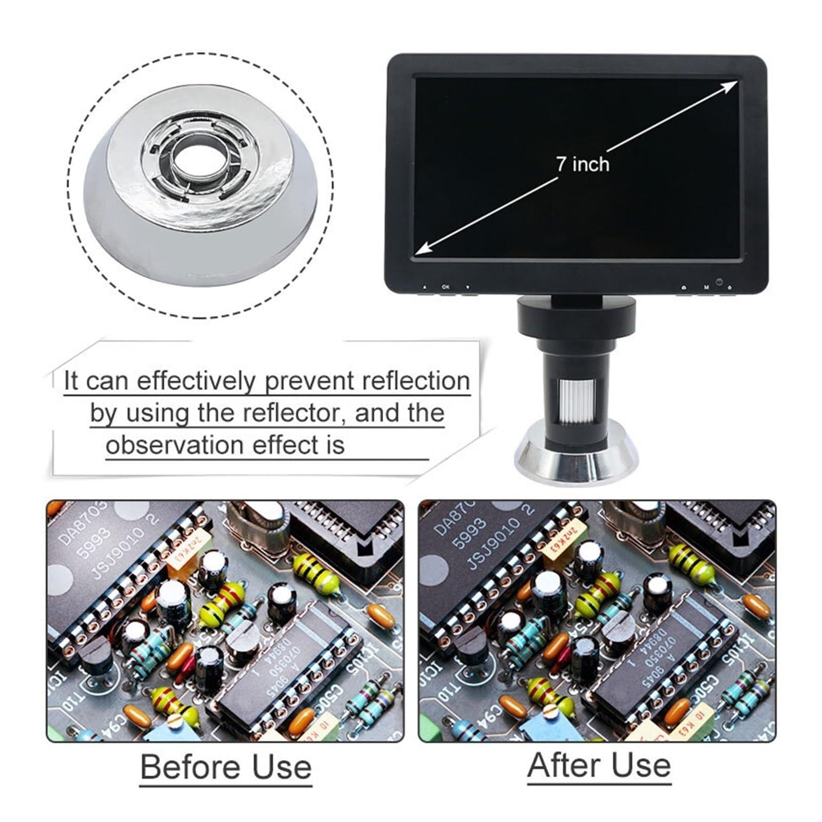 Digitales Mikroskop. 1200X LED-Digitalmikroskop Mit 7-Zoll-Videodisplay Tragbar