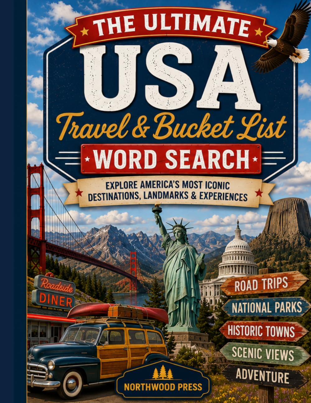 The Ultimate USA Travel & Bucket List Word Search