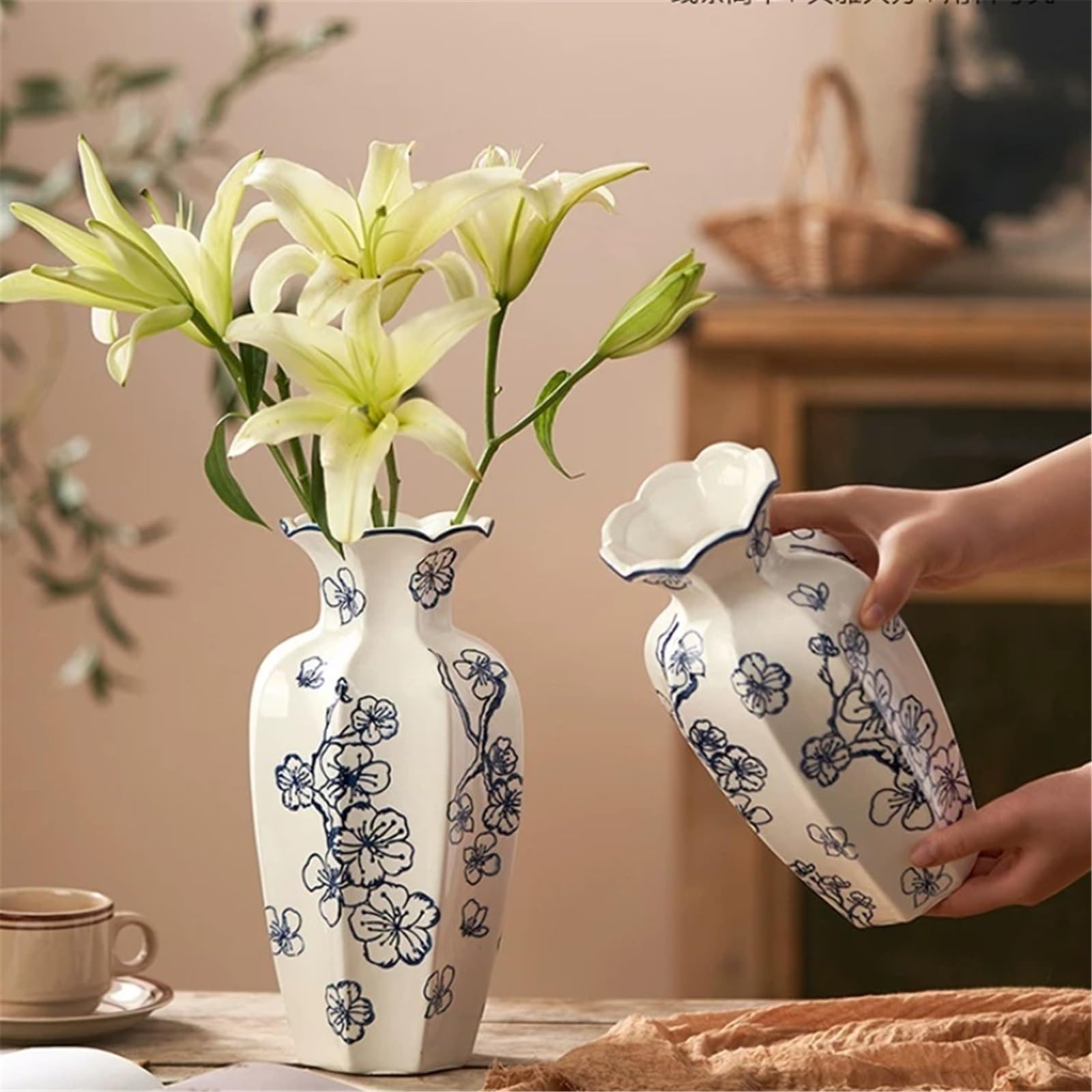 Jarrón para Mesa Jarrón de cerámica decoración salón arreglo Floral