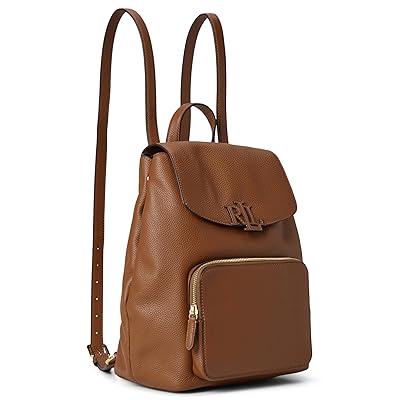 Lauren Ralph Lauren Pebbled Leather Medium Cameryn Backpack Backpack Bags Lauren Tan