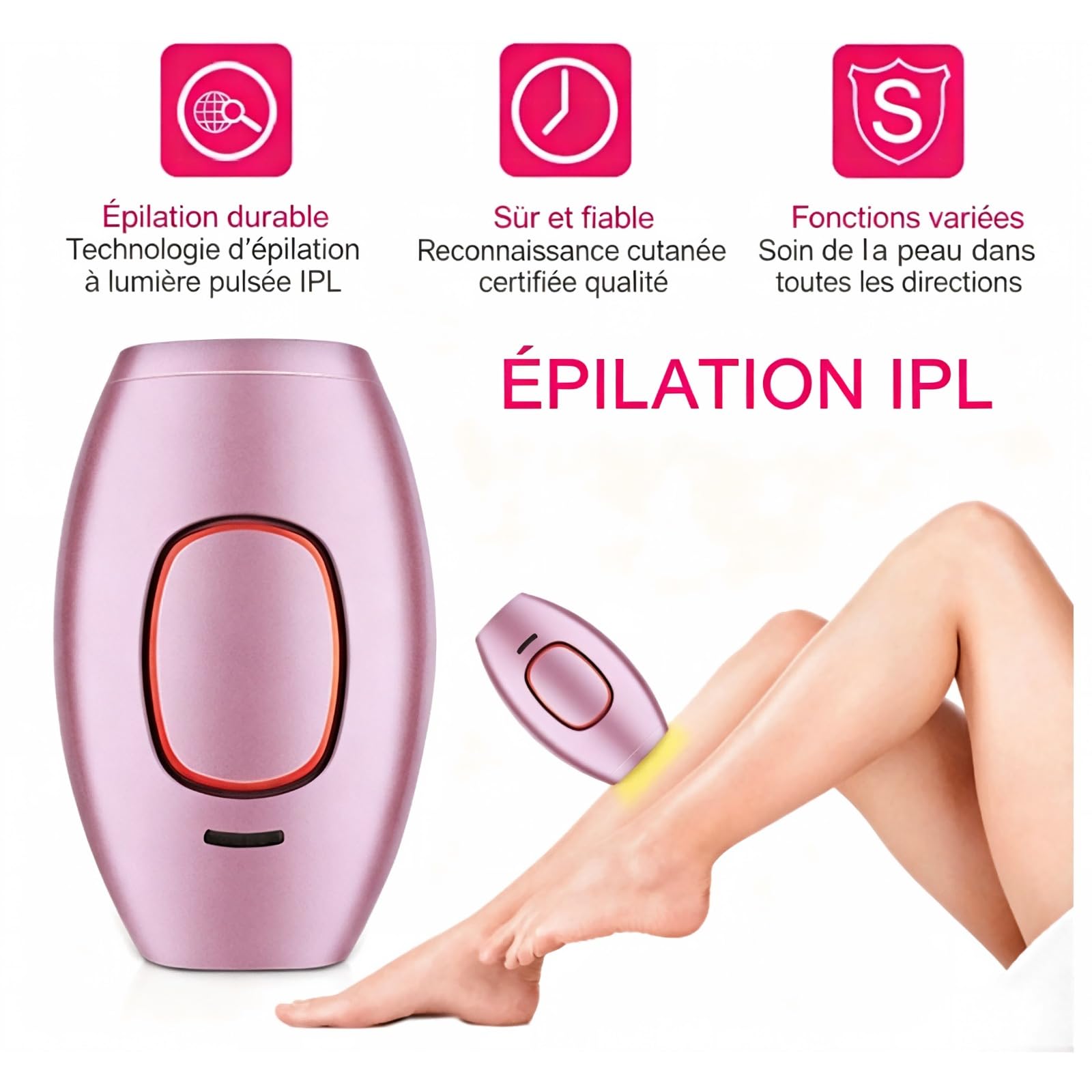 Solippy LOOP IPL Hair Removal Device à Lumière Pulsée, Epilateur Electrique