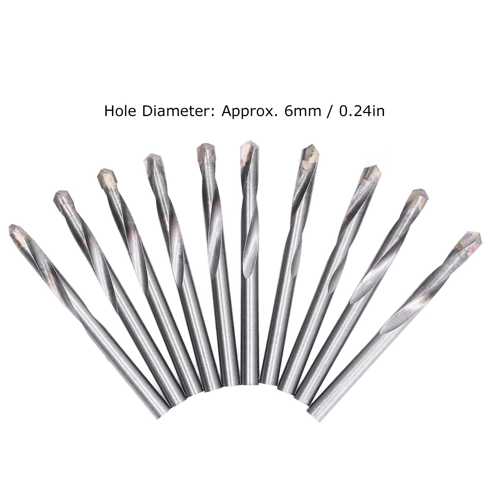 Small Drill Bits Straight Shank Twist Drill Tungsten Steel Engraving Milling Cutter CNC Router Bit 6mm, 10Pcs