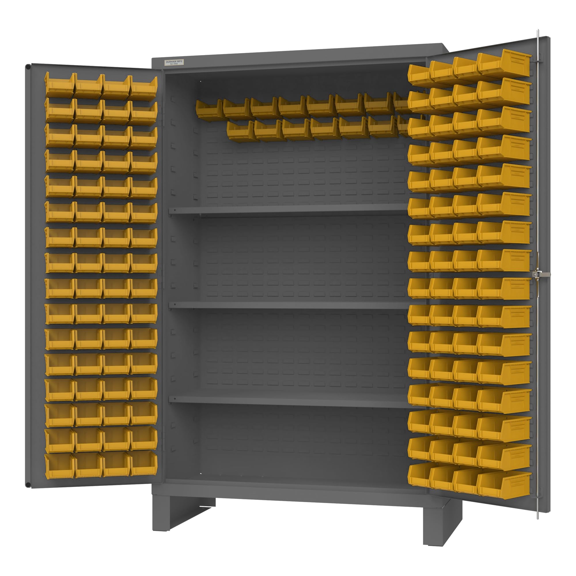 Durham JC-144-3S-95 Cabinet, 3 Shelves, 137 Yellow Bins