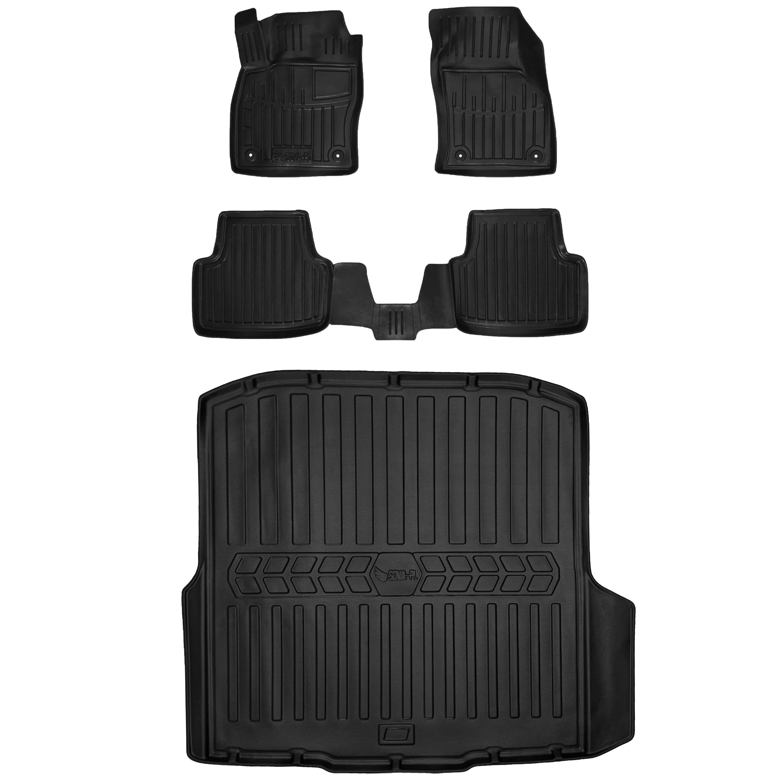 Gumowy zestaw dywaniki i mata pasujące do Skoda Octavia III A7 (2013-2019) kombi, z b=>