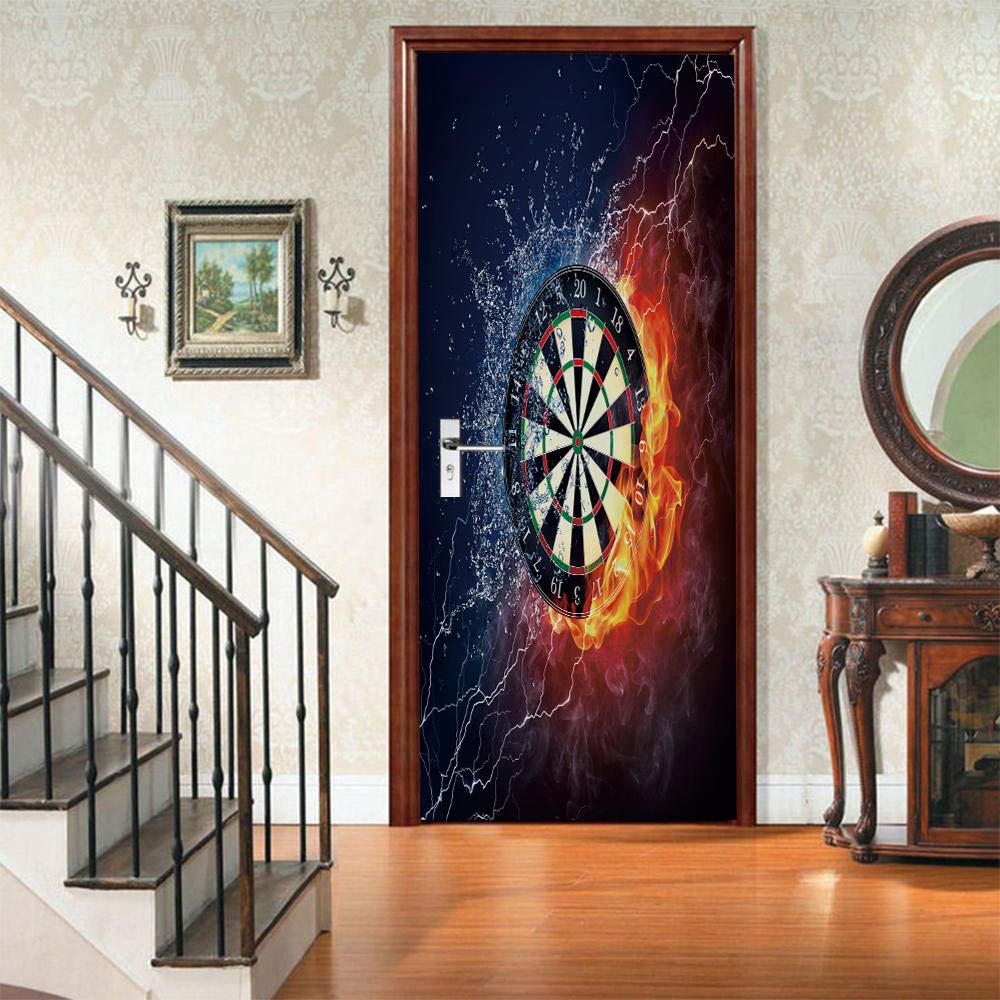 Graffiti Türaufkleber 90x200cm | Schwarze Katze Design | Selbstklebende PVC Folie Für Zimmertüren