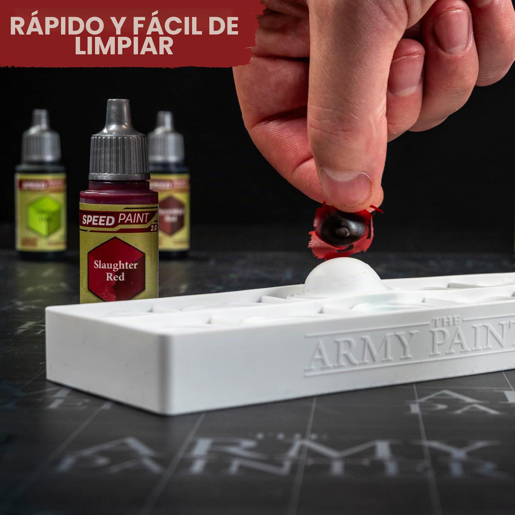 The Army Painter, Speed Palette Bundle, con paleta y pincel DipIt | Speed Palette, pincel DipIt, Speedpaint Grim Black y Holy White