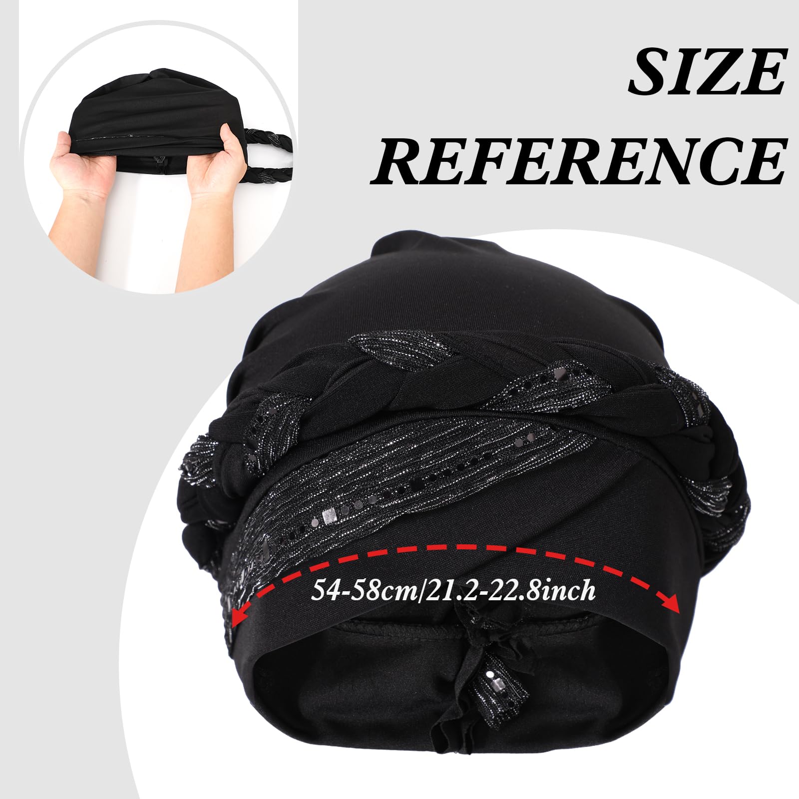 XEPST 2 Pièces Turbans pour Femmes, Pré-noué torsadé Chapeau Tresse Cheveux Couvertures, Enveloppements de Tête Africains pour Femmes Noires Chapeaux de Cancer Chimio Turban