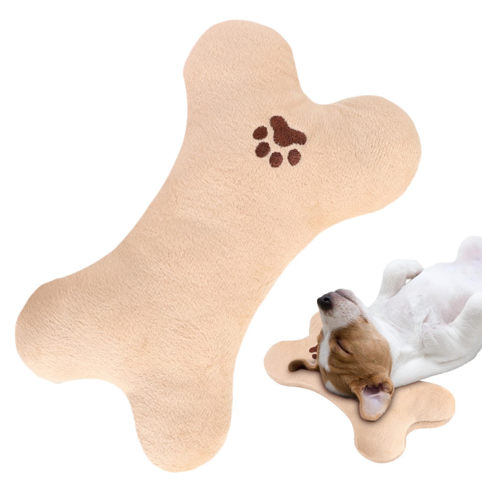 Cuscino per cani da masticare lavabile, cuscino calmante a forma di osso, da masticare per ossa di cane, design robusto e confortevole per cuccioli di taglia piccola, media e grande, gattini,
