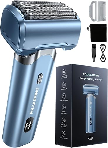 Afeitadora de aluminio para hombres con cabezal folante de 5 cuchillas, maquinilla de afeitar eléctrica de potencia dinámica para hombres,