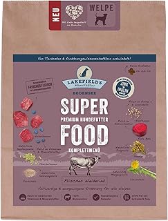 Lakefields SUPERFOOD Premium Dry Puppy Food 60% Beef 1 x 1 kg Grain-Free Dry Food for Puppies with Dandelion, Hemp Seeds and Beetroot Developed by Veterinarians product image