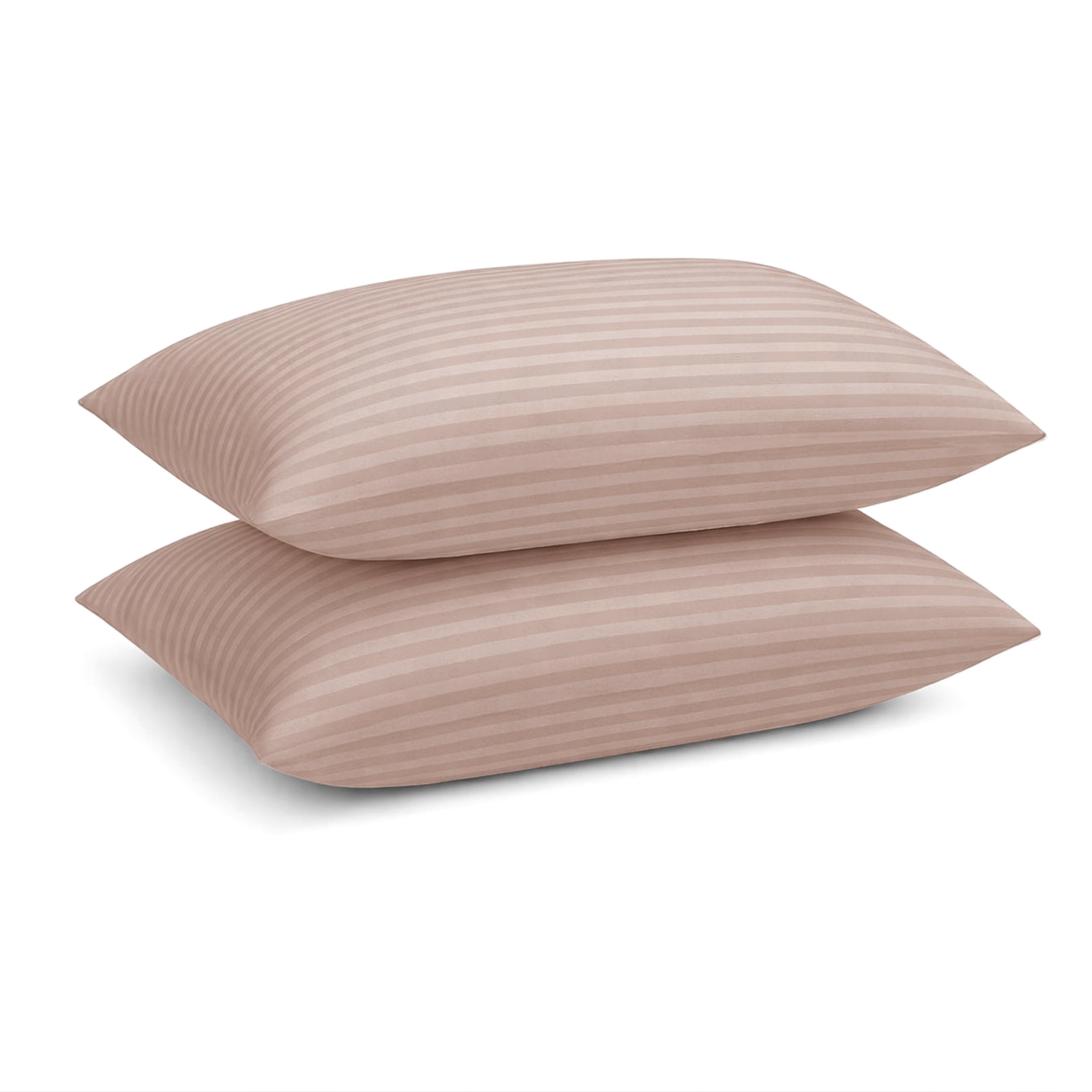 Prime Linens Pink Stripe Pillow Cases, 2 Pack, Standard Size, Microfibre, Envelope Closure, Wrinkle Fade Resistant, Machine Washable (, 50X75 Cm)