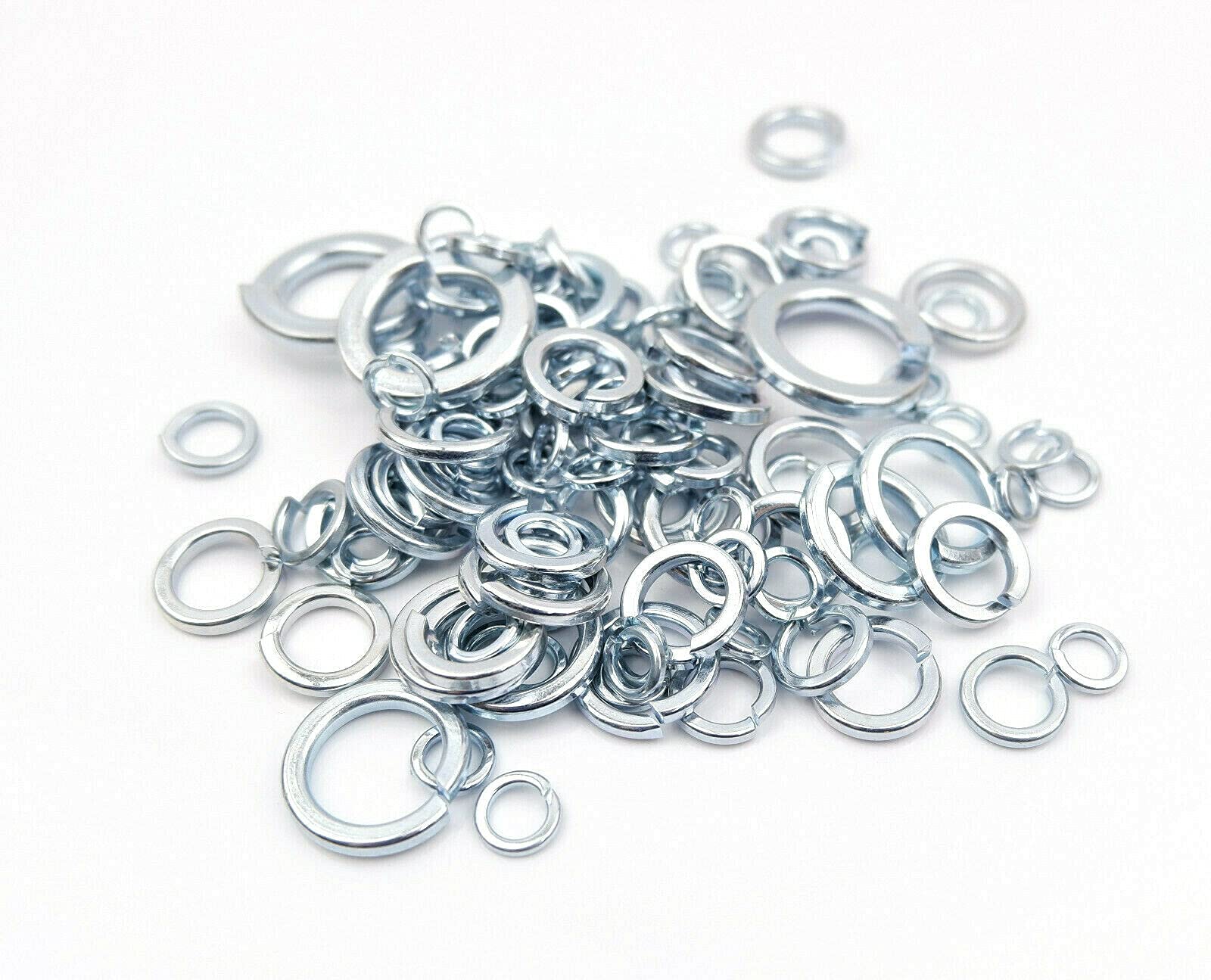 Merriway BH06527 (230 Pcs) Bright Zinc Plated Steel Workshop Assortment of Spring Washers - Pack of 230 Pieces