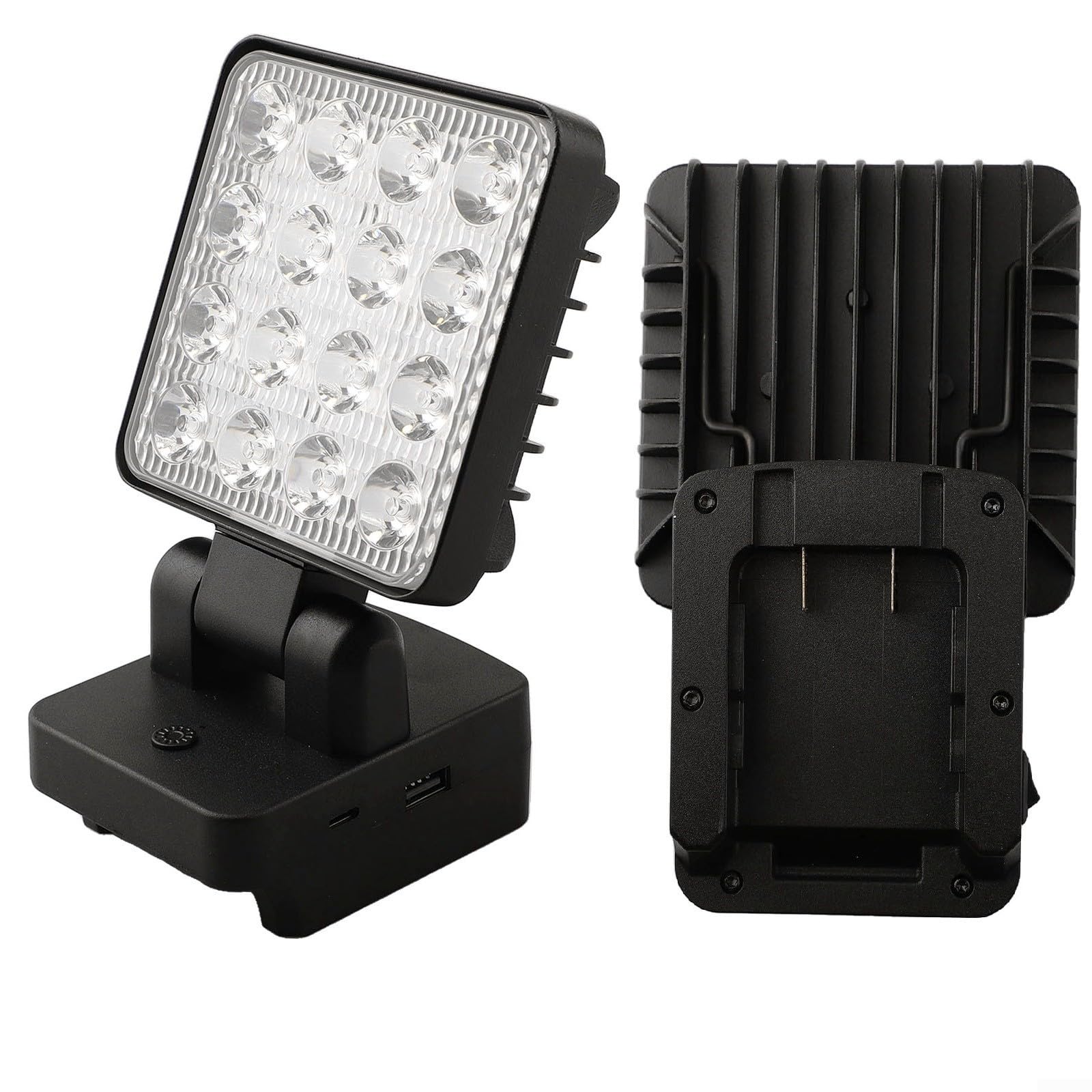 Lampe de poche LED sans fil pour batterie 18 V 20 V BL1518 BL2018 PCC680L FMC680L Tête réglable à 90 degrés 1200 lm pour camping atelier