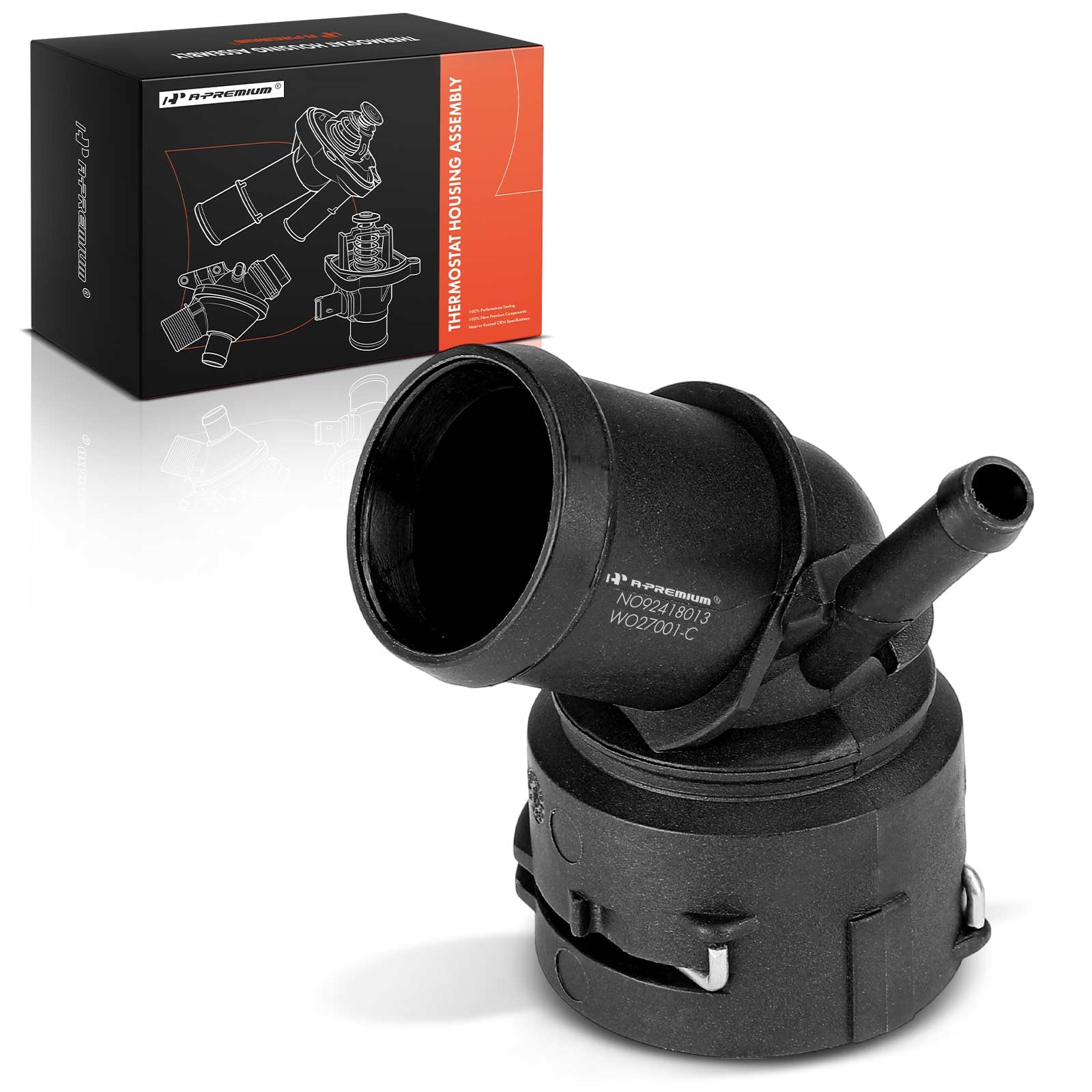 A-Premium Coolant Hose Flange Connector Compatible with Volkswagen - Jetta 2005-2013, Golf 2010-2013, Beetle 2006-2010, Rabbit 2006-2009