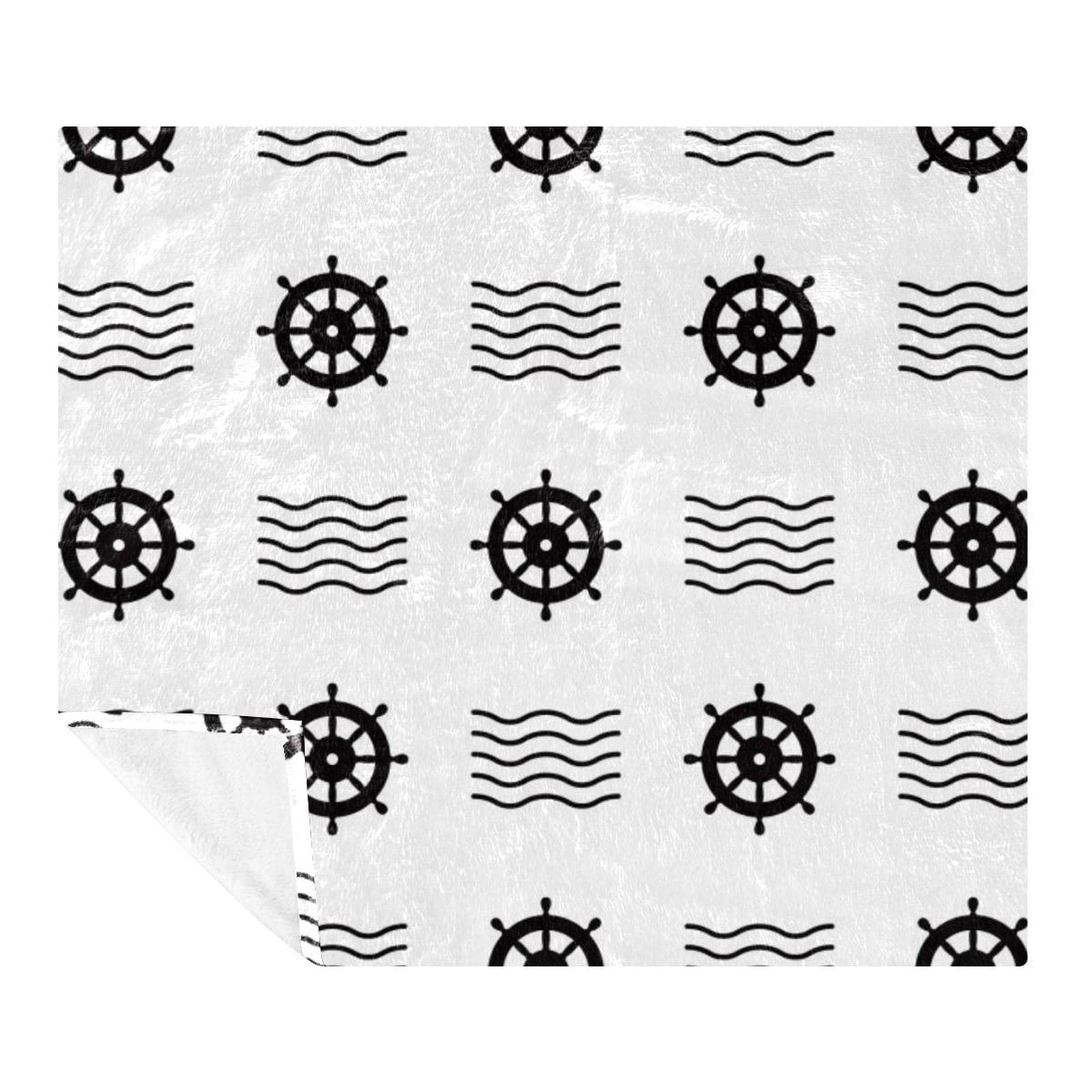 Couverture microfibre premium motif nautique au toucher doux absolu