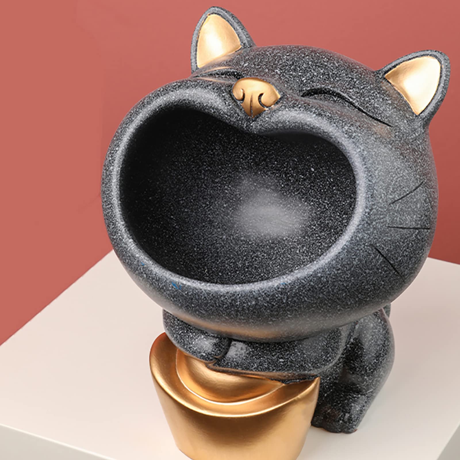 Vassoio Portagioie Con Gatto In Cristallo - Acciaio Inox 10x10cm, Decorazione Per Amanti Dei Gatti - Foto 11