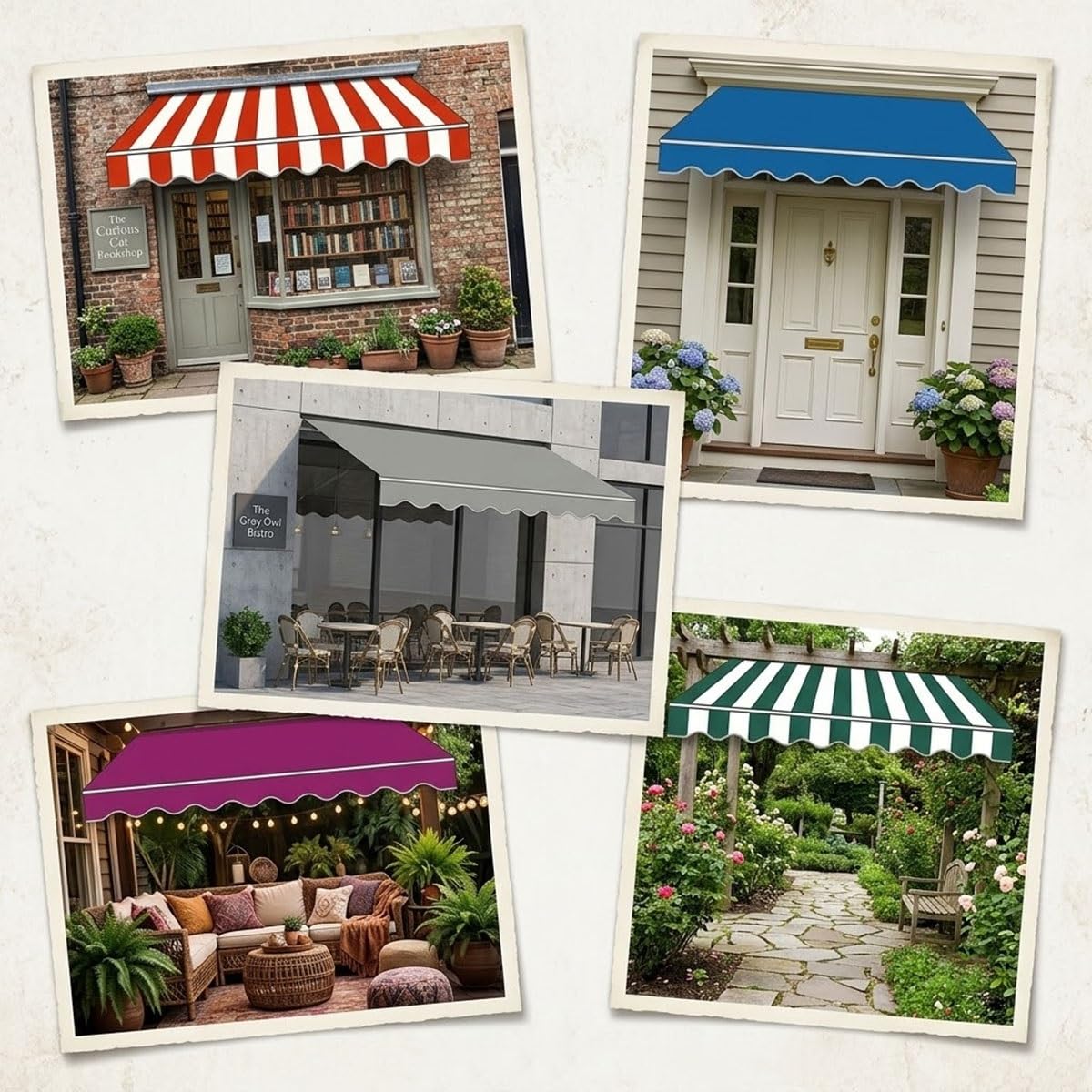 Toile de Remplacement pour Store Banne Rétractable, Tissu Imperméable et Anti-UV, Toile de Rechange pour Auvent de Terrasse Extérieur Protection Solaire Jardin, Toile Seule