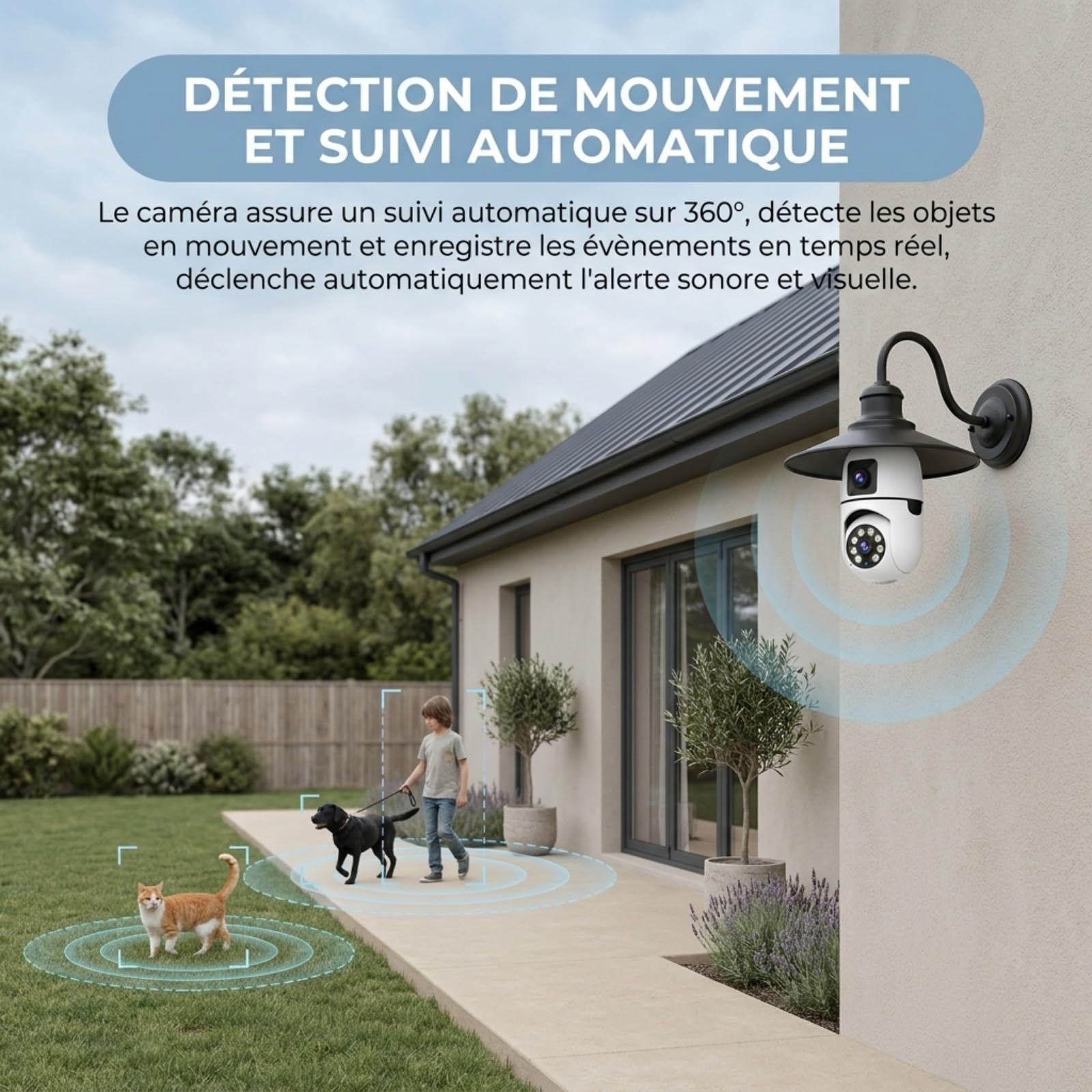 1080P HD Caméra Double Objectif Ampoule E27 WiFi 2.4G Intérieur Extérieure