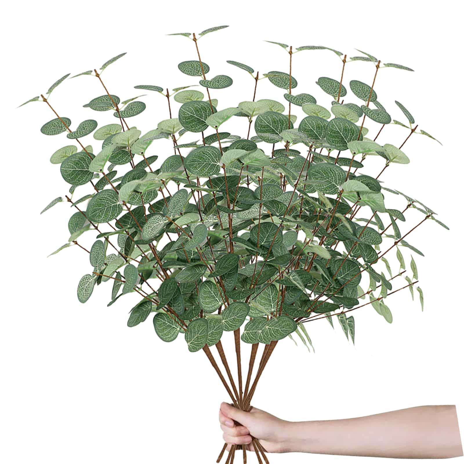 DYUEE Artificial Eucalyptus Stems Leaves 6 Bunches Faux Silk Eucalyptus Artificial Flower Green Foliage Greenery Artificial Plants Real Touch Fake Branches for Flower Arrangement Wedding Party Decor