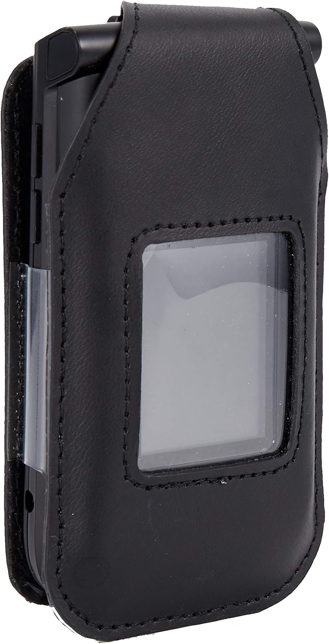 Leather Fitted Case for Orbic Journey V Verizon / TracFone Flip Phone - Features: Rotating Belt Clip, Screen & Keypad Protection, Secure Fit