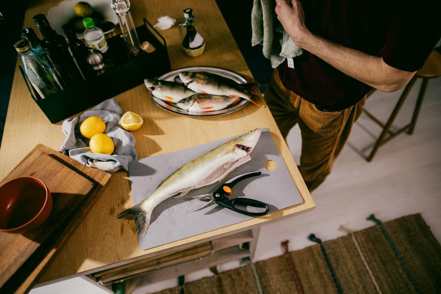 Fiskars Tijeras para pescado, Longitud total: 22 cm, Acero de calidad/Plástico, Functional Form, 1003032