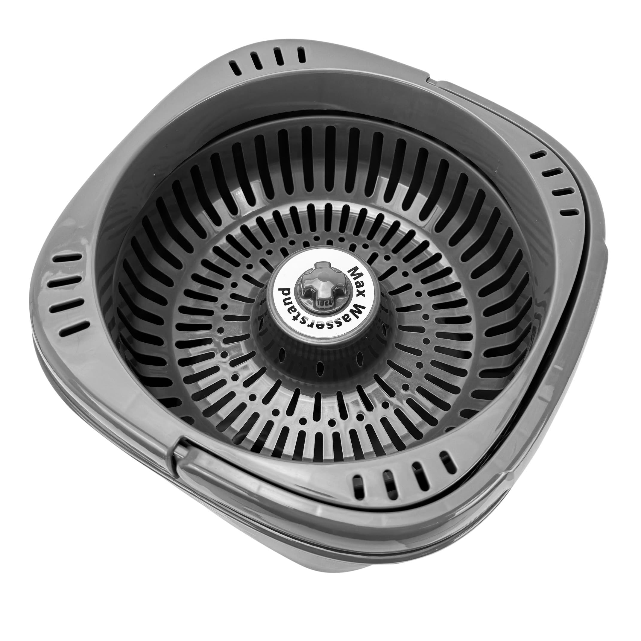 Wischmopp Set mit Eimer & Teleskopstiel in Grau - Bodenwischer mit Rotationskorb, Auswringfunktion - Roto Mop