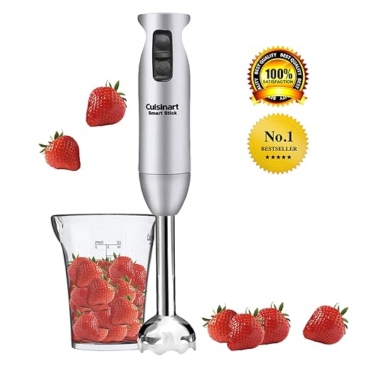 Cuisinart CSB-75BC Smart Stick 200 Watt 2 Speed Hand Blender, Brushed Chrome