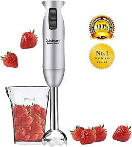 Cuisinart CSB-75BC Smart Stick 200 Watt 2 Speed Hand Blender, Brushed Chrome