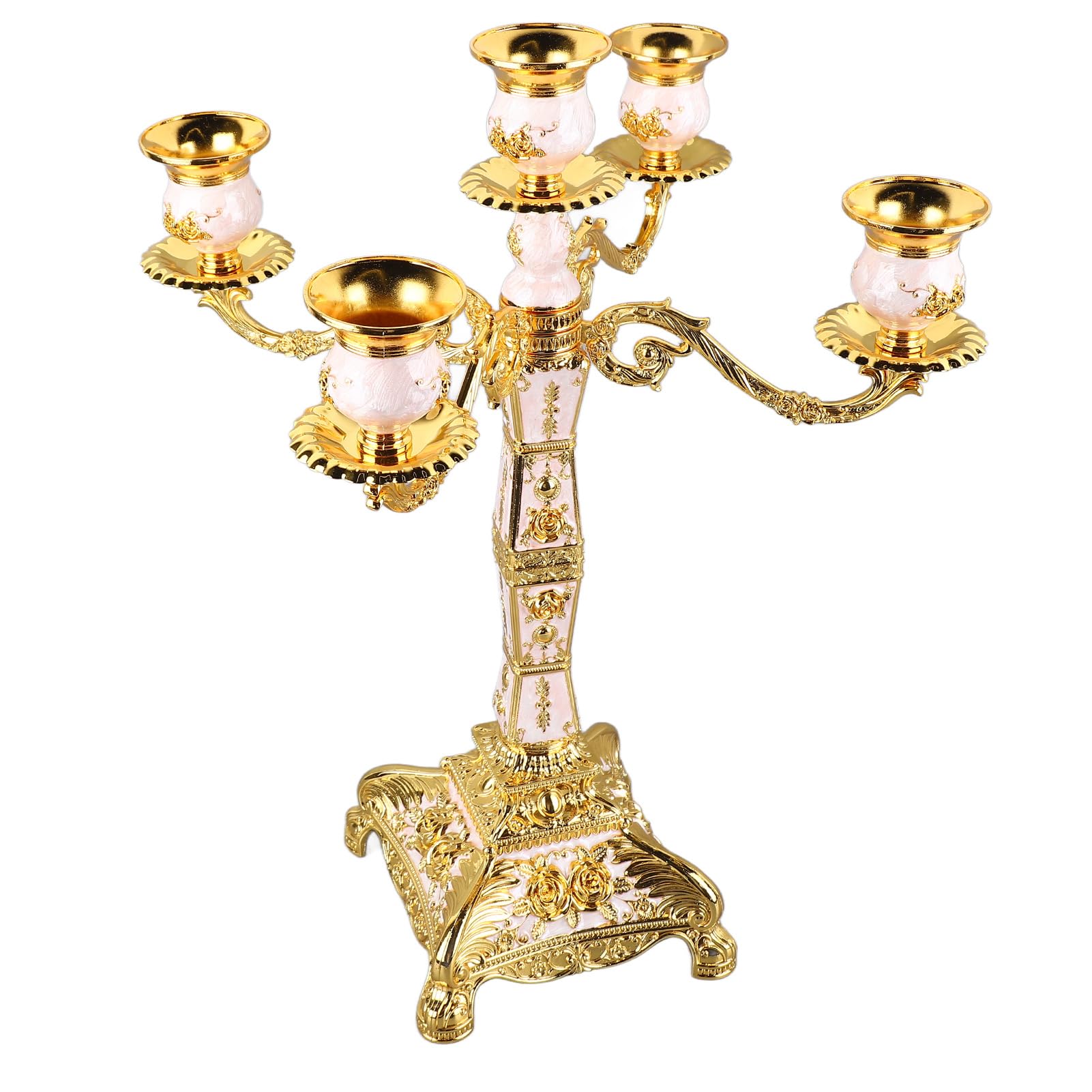 Rengue Metallkandelaber mit 3 Armen, Vintage-Kerzenhalter aus (Fünf Köpfe