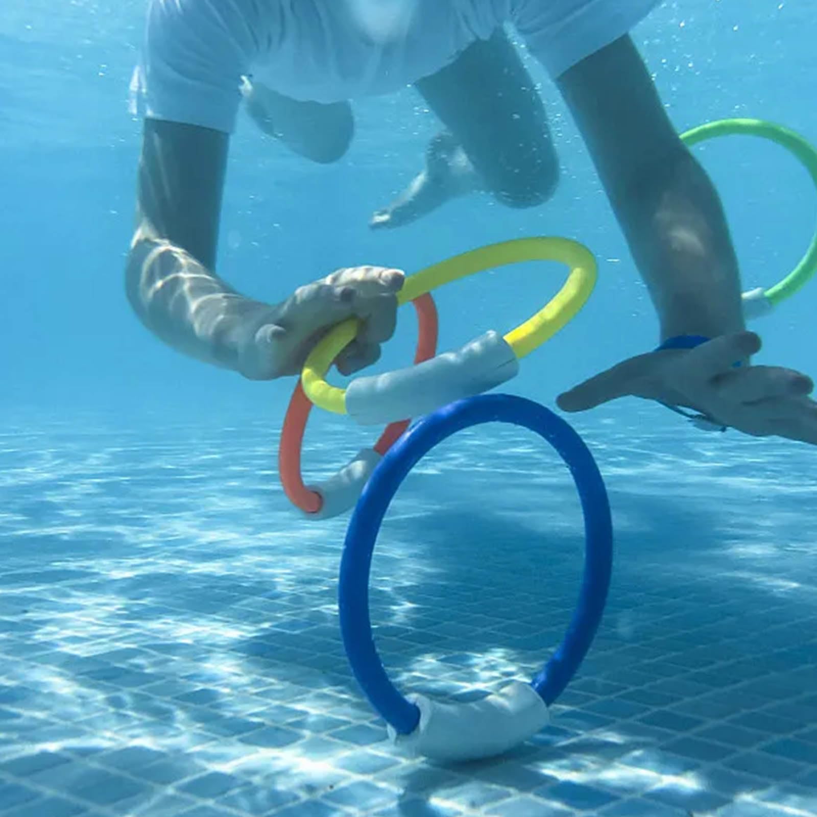 Set De 8 Juguetes De Buceo Submarino – Anillos Con Números Y Torpedos De Plástico – Ideales Para Entrenar Y Jugar En La Piscina