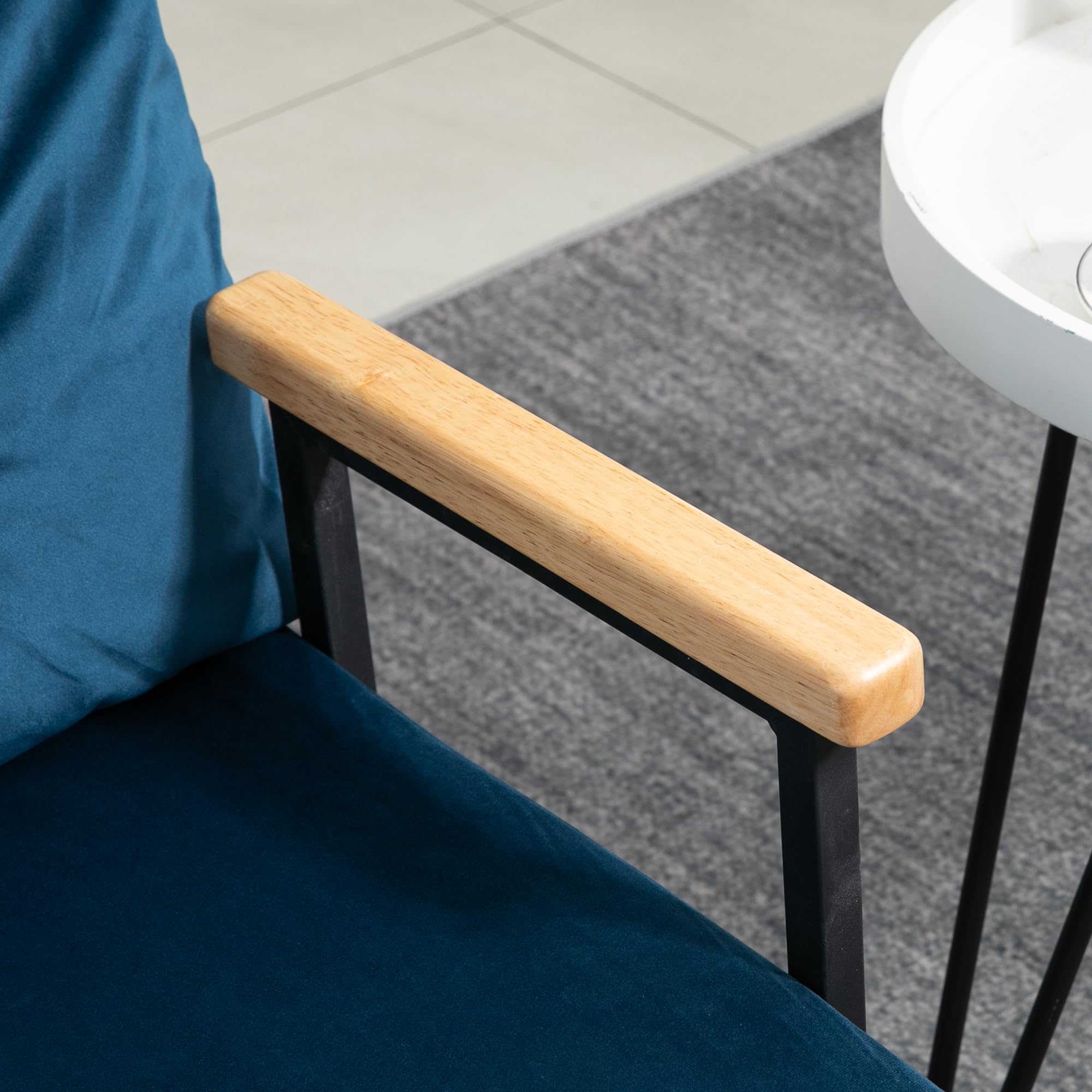 HOMCOM Canapé Convertible 2 Places 4 en 1, canapé-lit avec Dossier réglable sur 5 Niveaux, 2 Coussins et siège rembourré, Tissu Effet Velours, pour Salon, Chambre d'amis, Petit Espace, Bleu