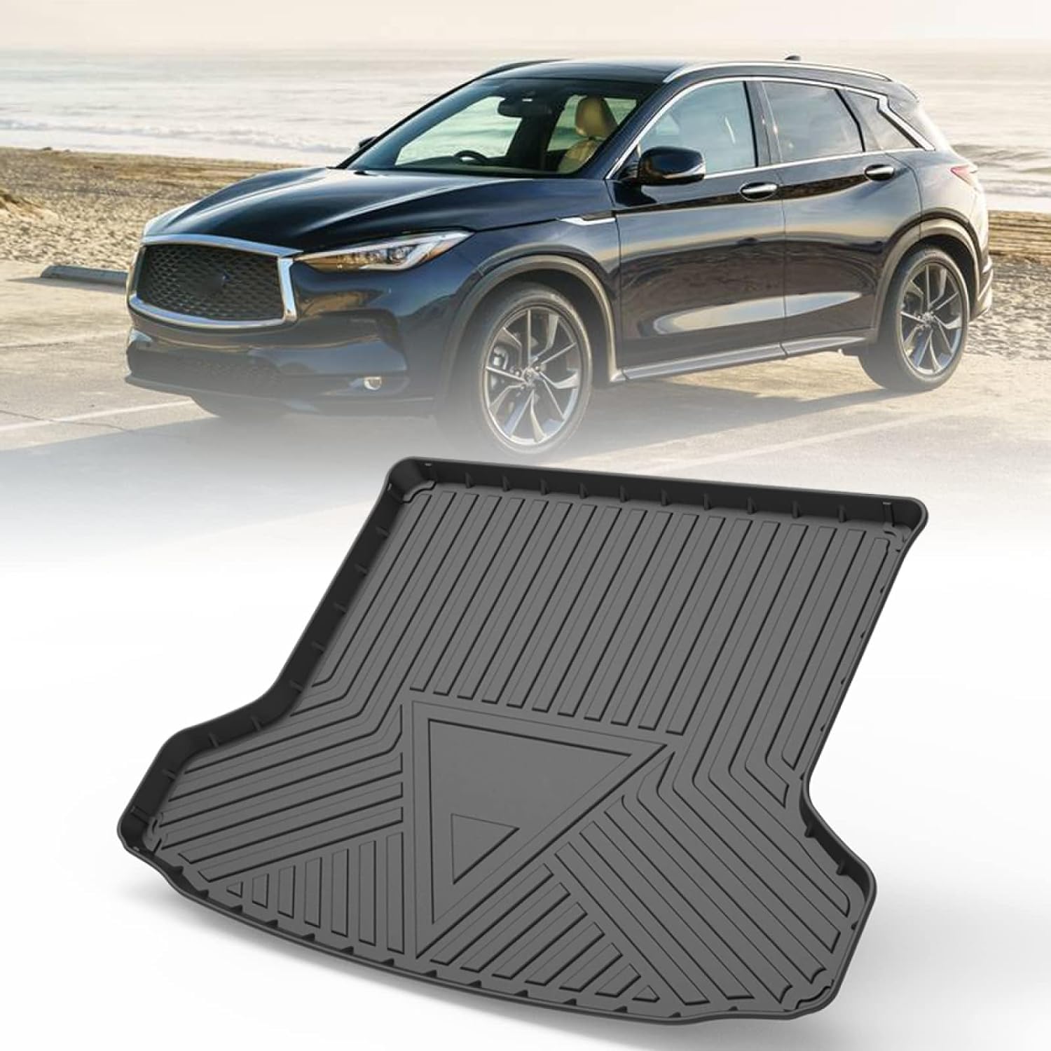 Tapis de coffre voiture caoutchouc imperméable pour protection Infiniti QX50 2019