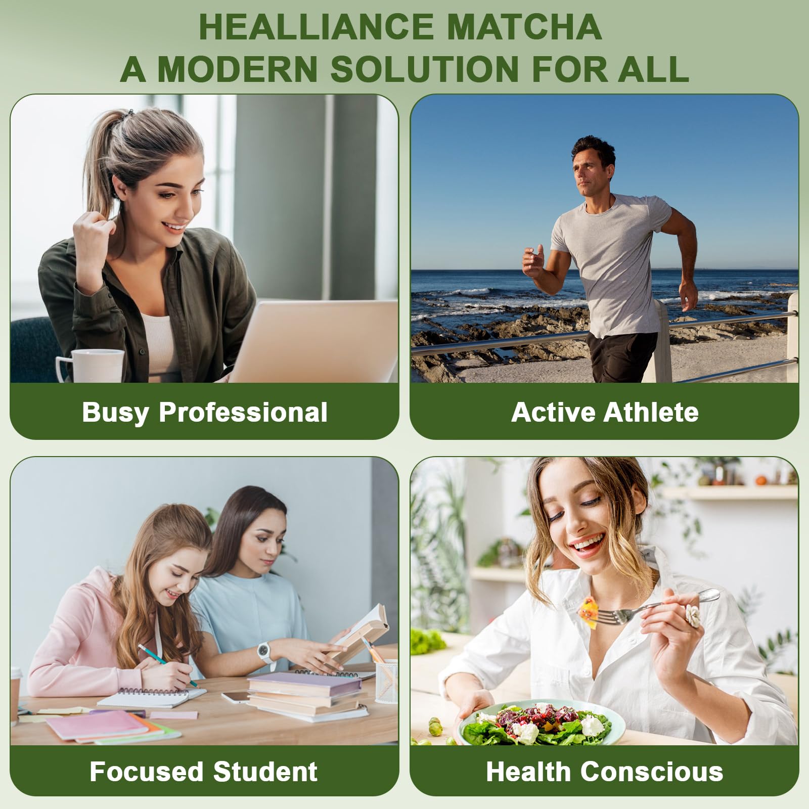 Matcha Powder Single Serving Sticks - Healliance Ceremonial Grade Matcha Powder with Lions Mane and Ashwagandha for Calm — view 7