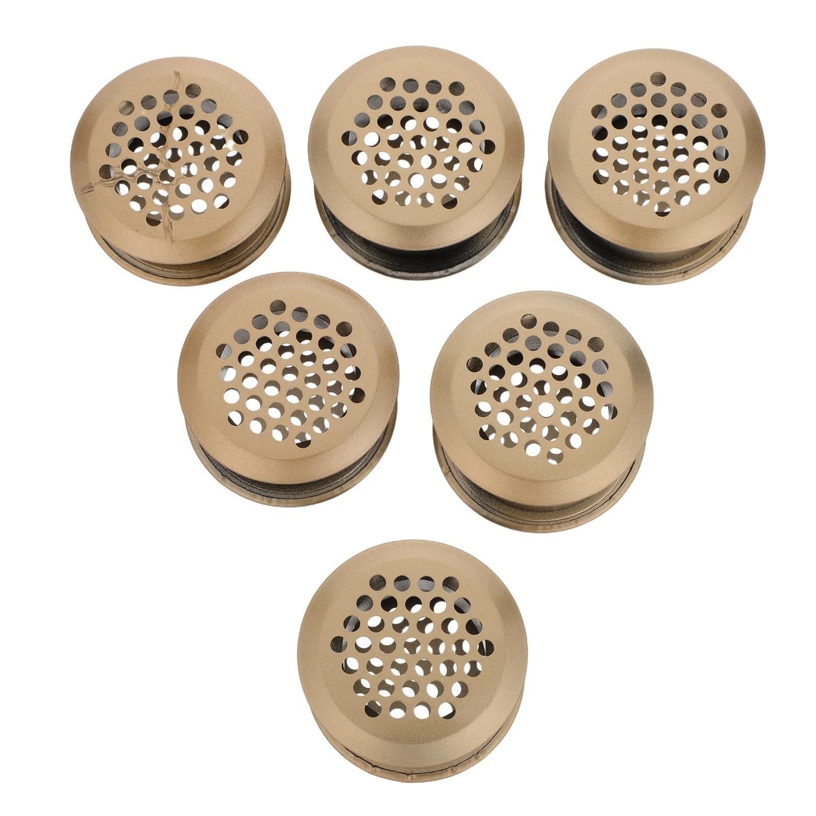 Ventilation Grilles 6Pcs Stainless Steel Round Vent Cover for Cabinets Ventilation Hole Plate Air Outlet Grille