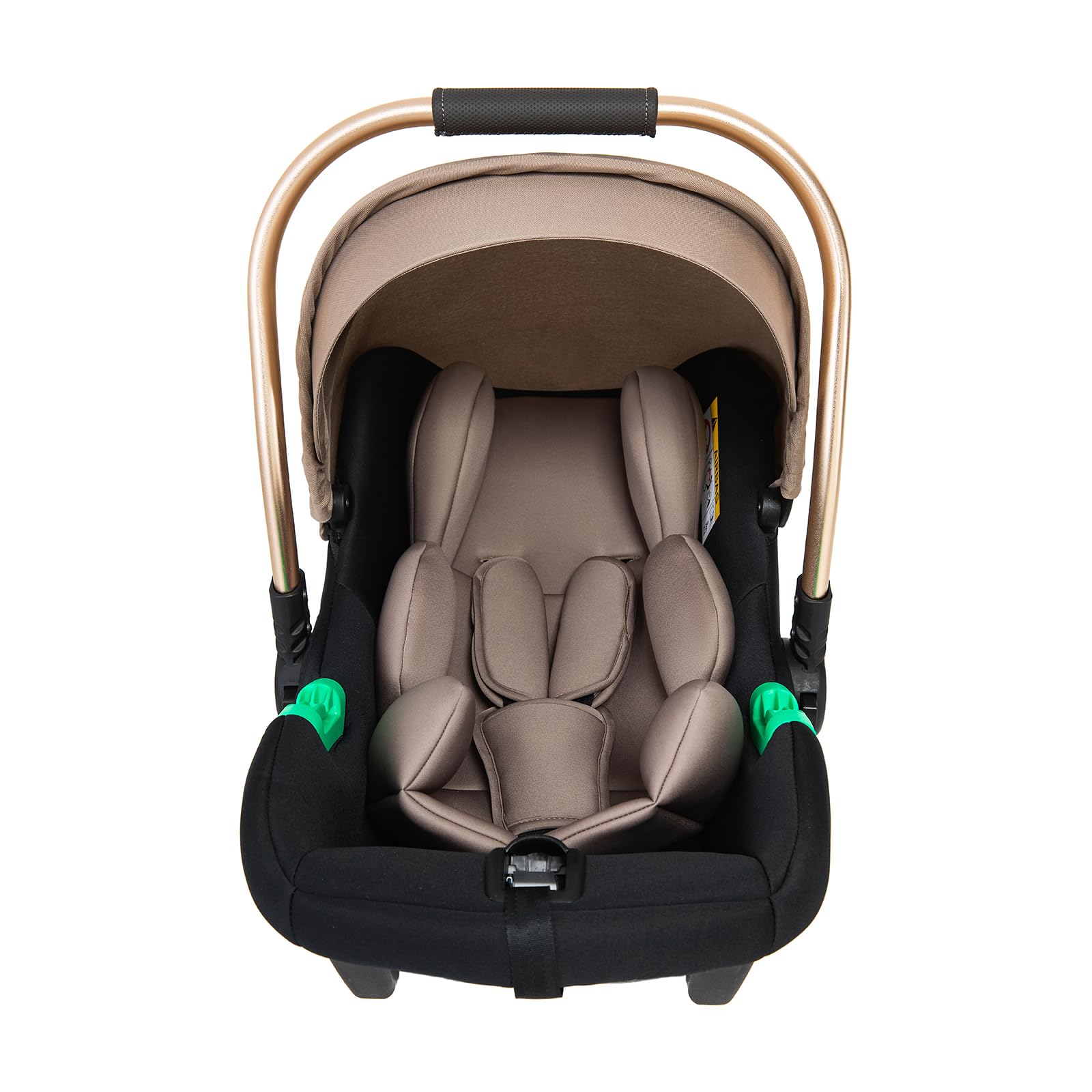 Passeggino trio,Carrellino per Bebè città 22kg con sedili,Passeggino pieghevole con vista alta,Buggy combinato pneumatici in gomma e vagone per bebè in alluminio (U9-X/BROWN, U9-X)