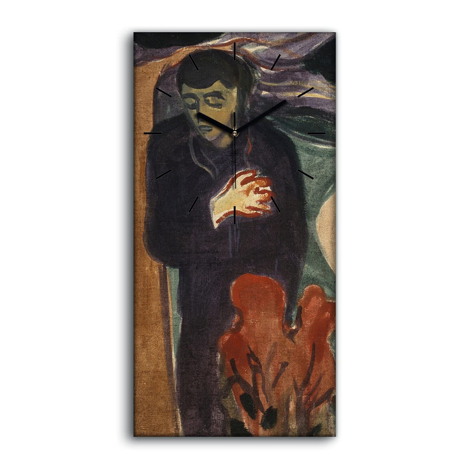 Horloge sur Toile Coloray 30x60cm Silencieuse sans Tic-Tac