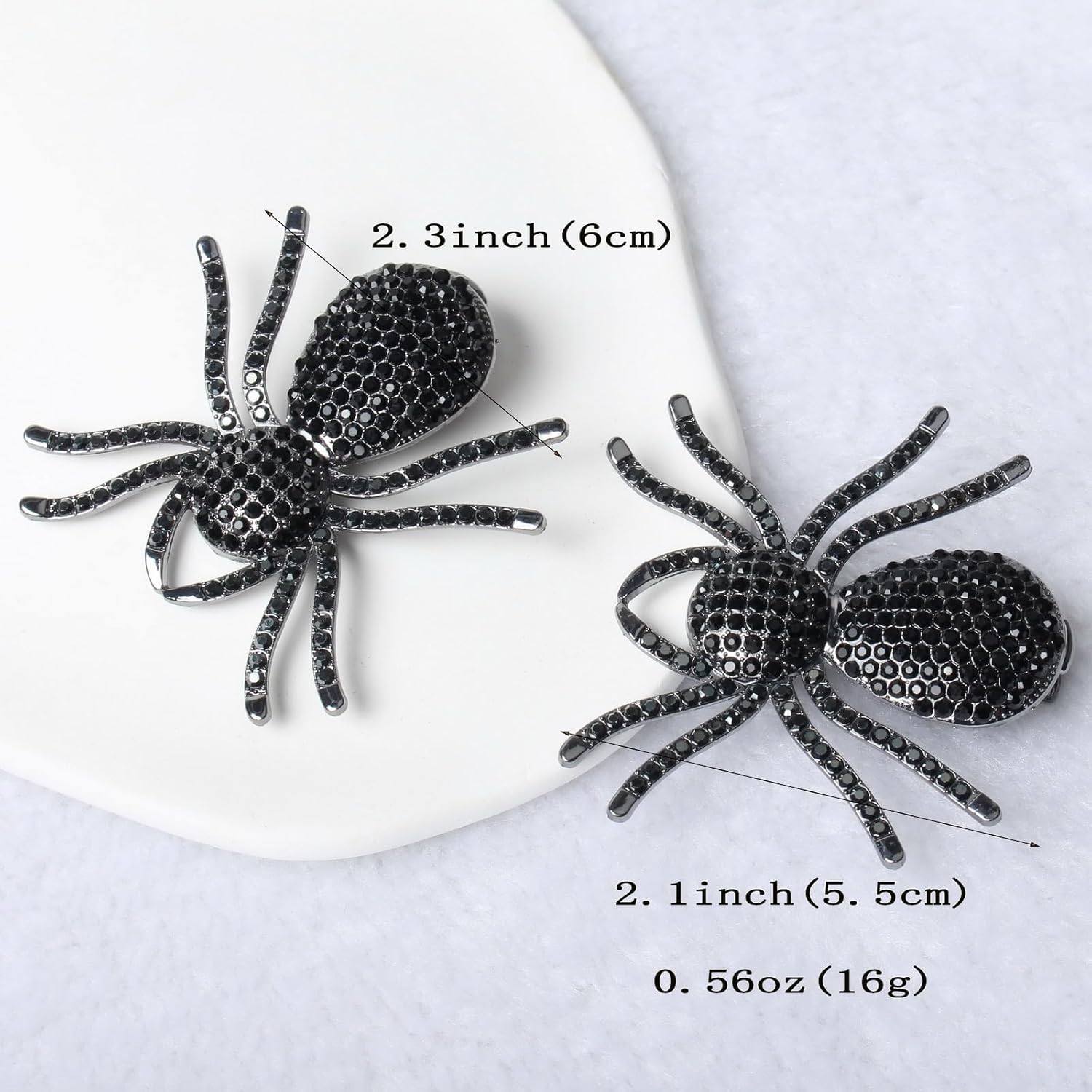 2PCS Black Spider Hair Clips for Women Girls Hiphop Metal Spooky Halloween Hair Clip With Stone Barrette for Styling Halloween Hair Accessories - Image 4