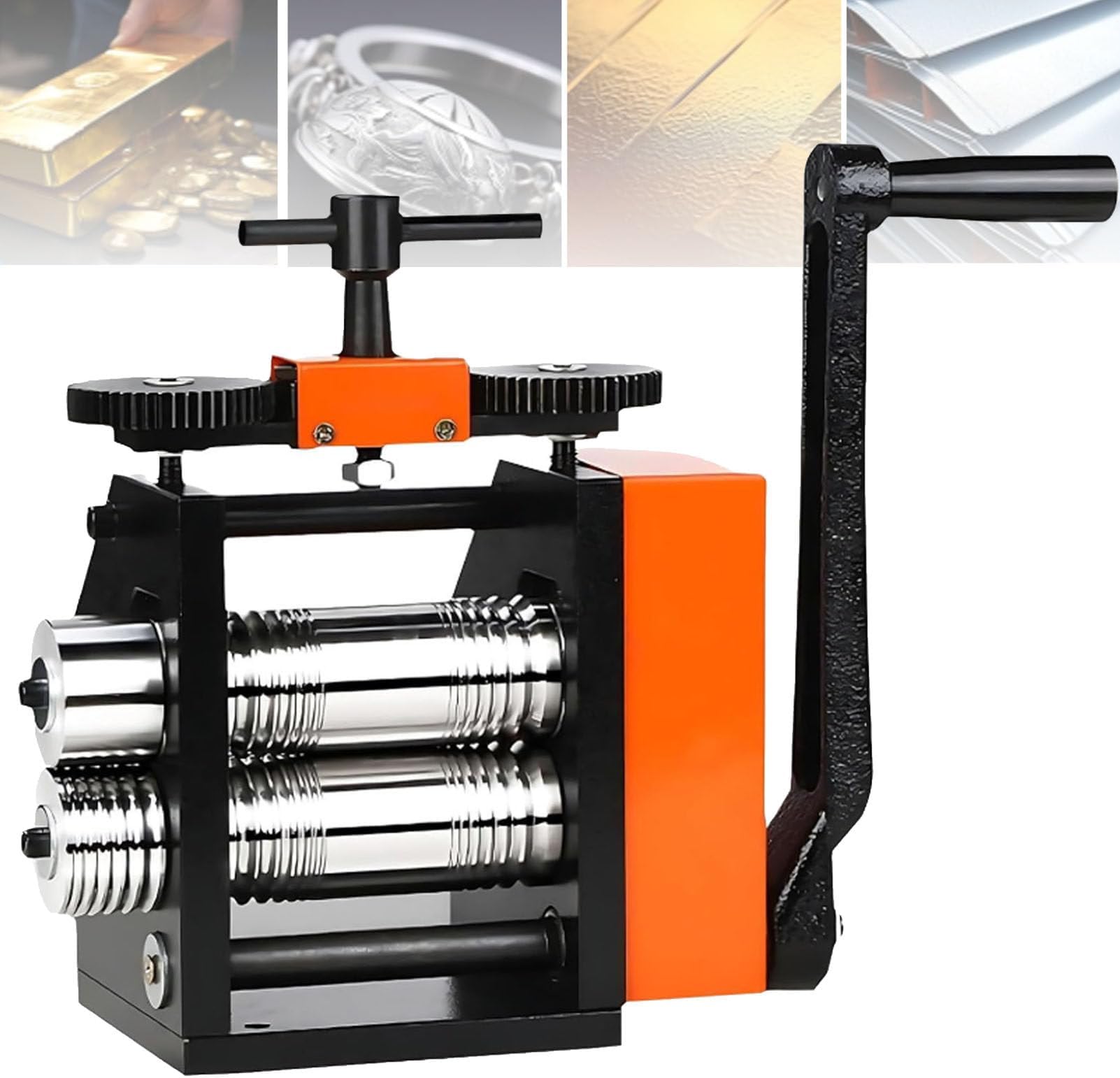 Rolling Mill for Jewelry, Metal Sheet Roller Tool for Gold Silver Copper, Jewellery DIY Tool, Precisely Controllable Roller Thickness, for Gold, Silver, Brass, Copper