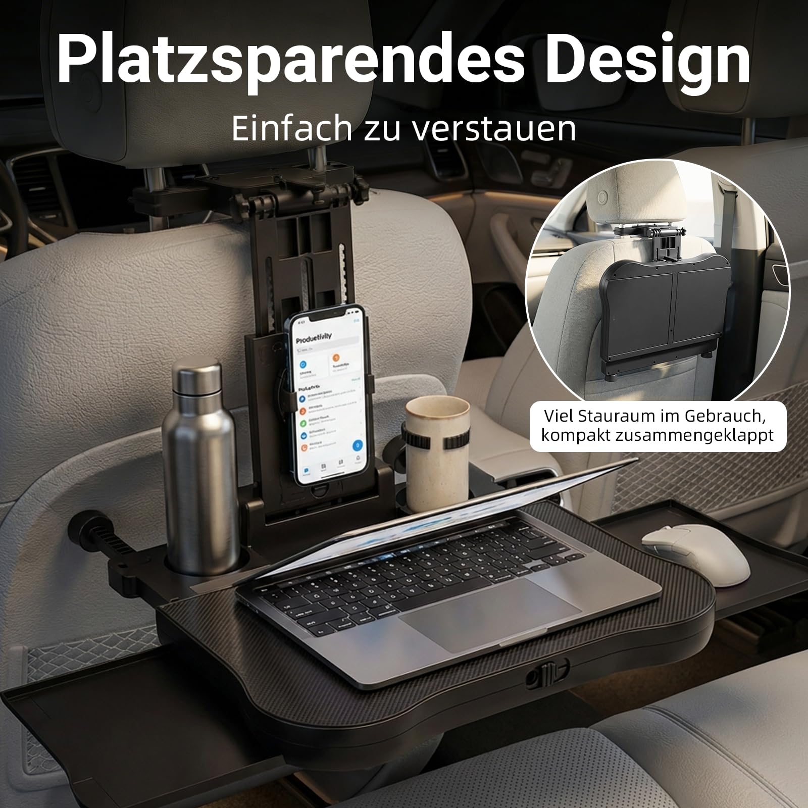 Auto Tisch für Rücksitz Beifahrer,Multifunktionaler Esstisch & Laptophalter