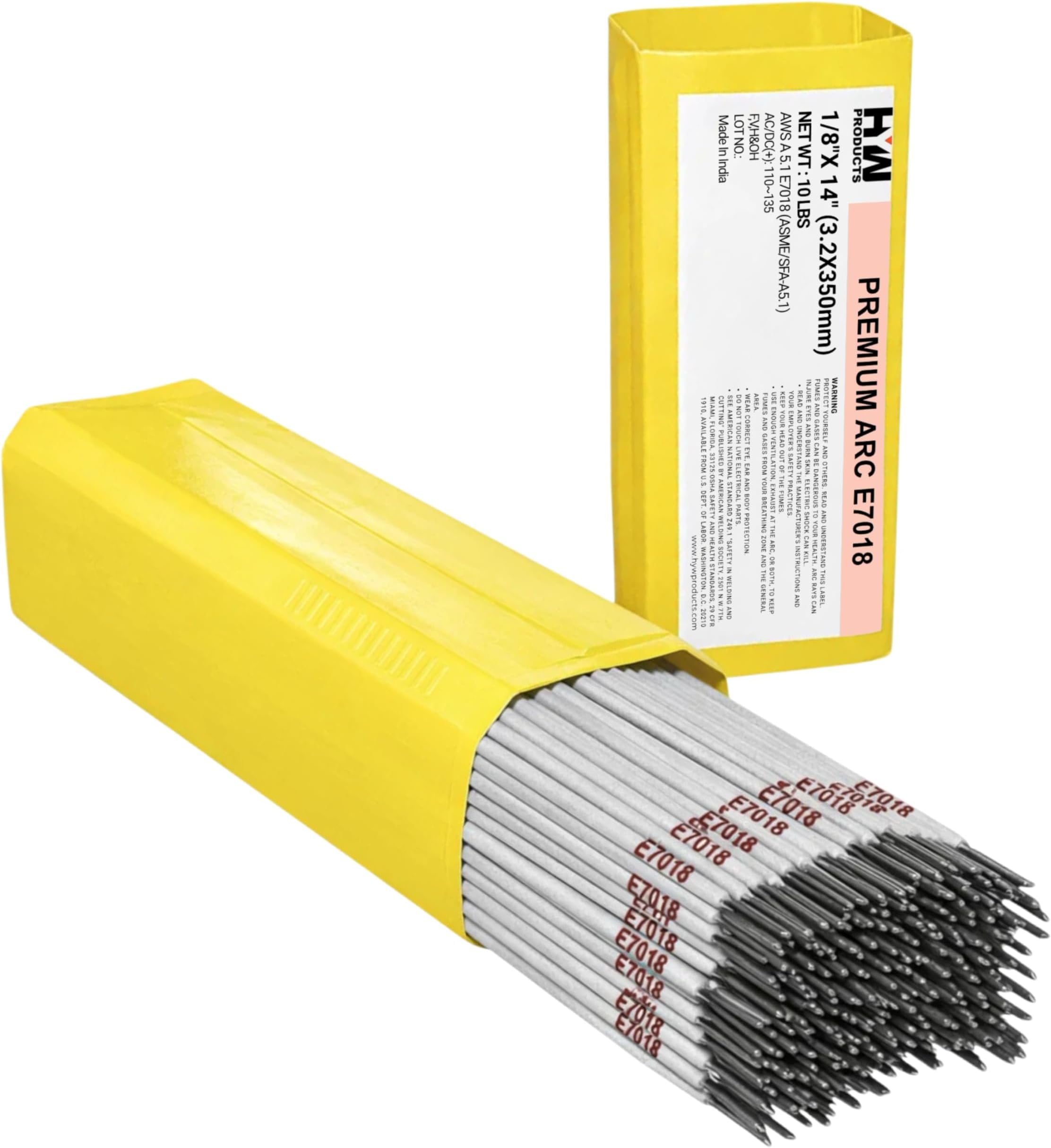 E7018 3/32" - 1/8" - 5/32" x 10 lb Premium Arc Stick electrodes welding rod (1/8" X 14")