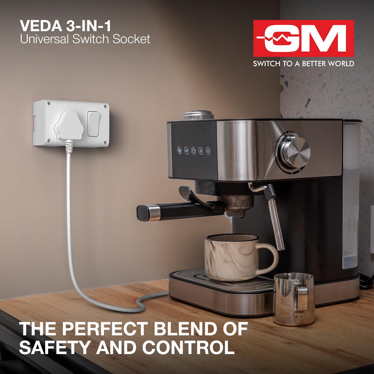 GM 8049 Mini 3-in-1 Socket with Switch - Heavy Duty -2