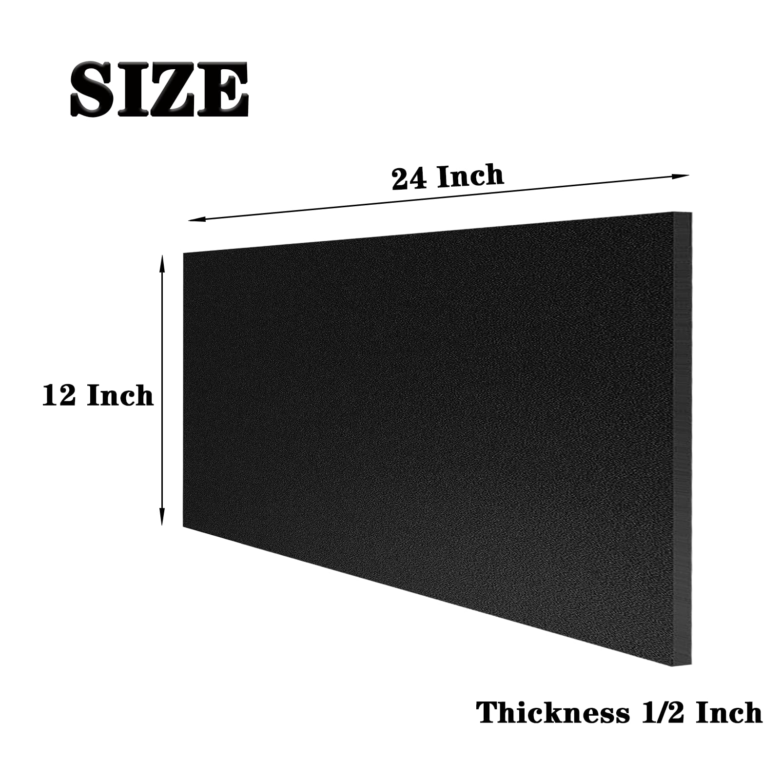 HDPE Plastic Sheet - 1/2" Thick 12x24" -2 HDPE Plastic Sheet - 1/2" Thick 12x24" -2