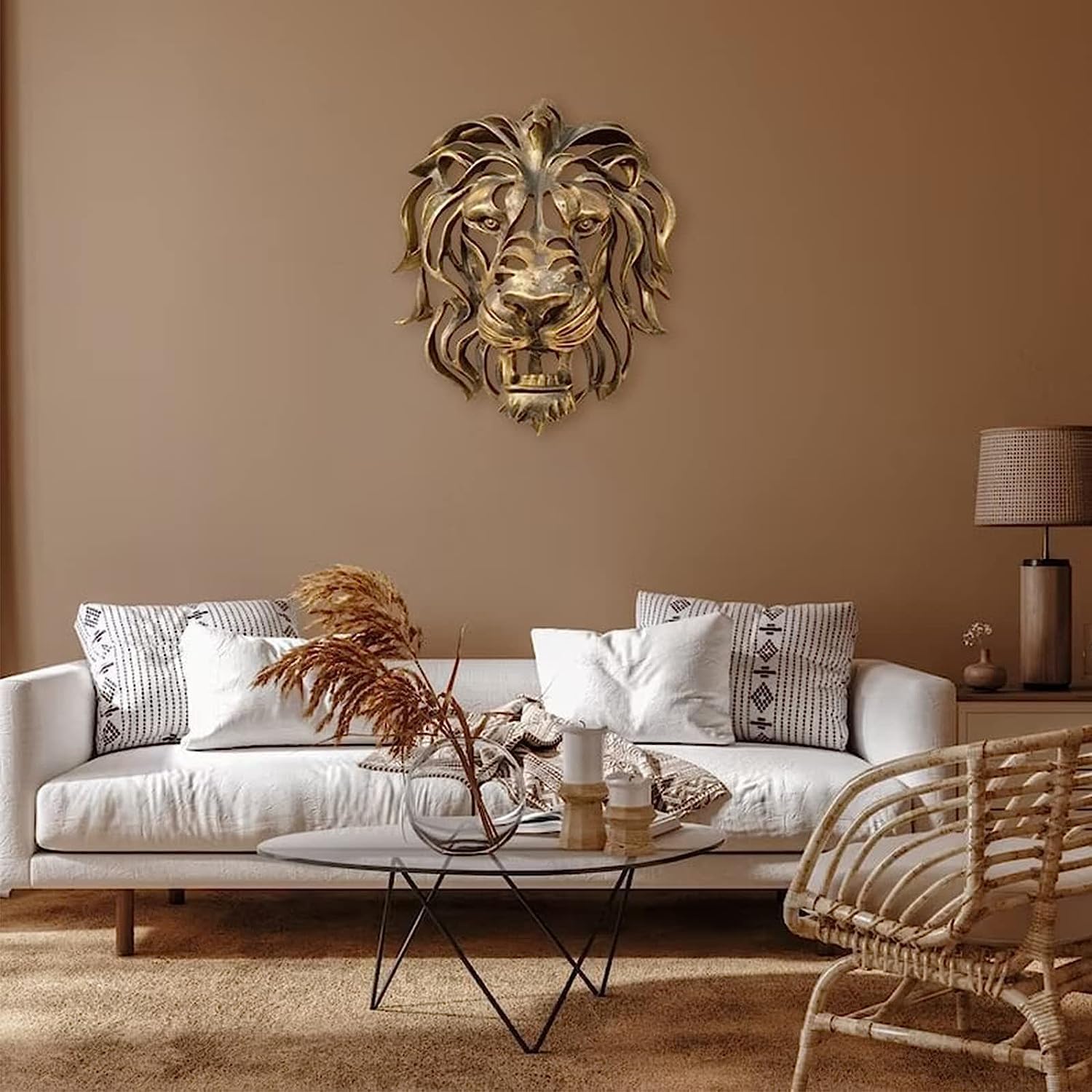 3d Hars Leeuwenkop Thuis Muur Sculptuur, Dierenkop Muur Decor Kunst, Unieke Handgemaakte Boerderij Leeuw Muur Decor Sculptuur,3pcs