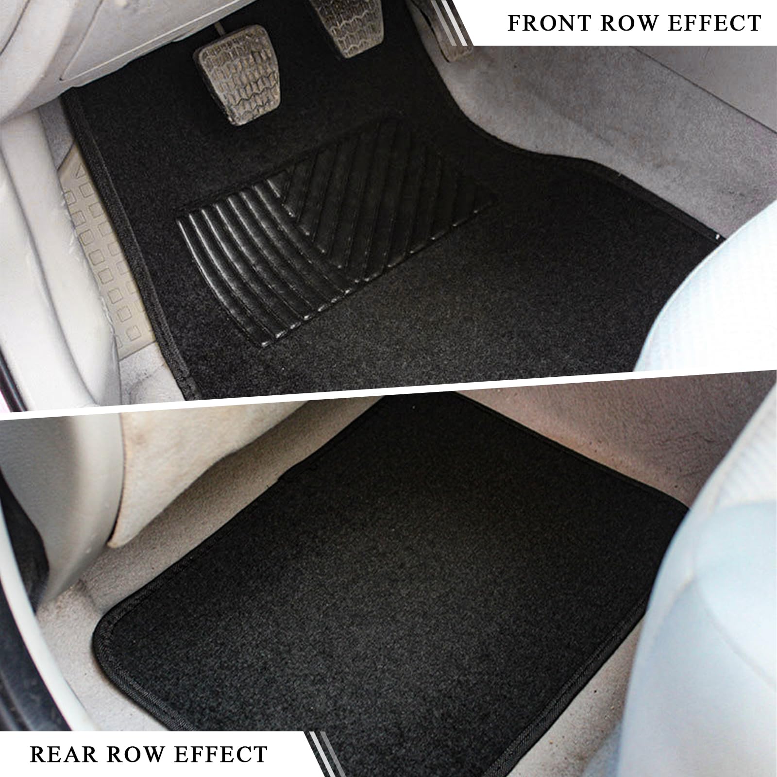 MUQIDA 4PCS Car Floor Mats Anti-Slip Waterproof Car Carpets with Safety Heel Pad Heavy Duty Floor Mat for — view 4